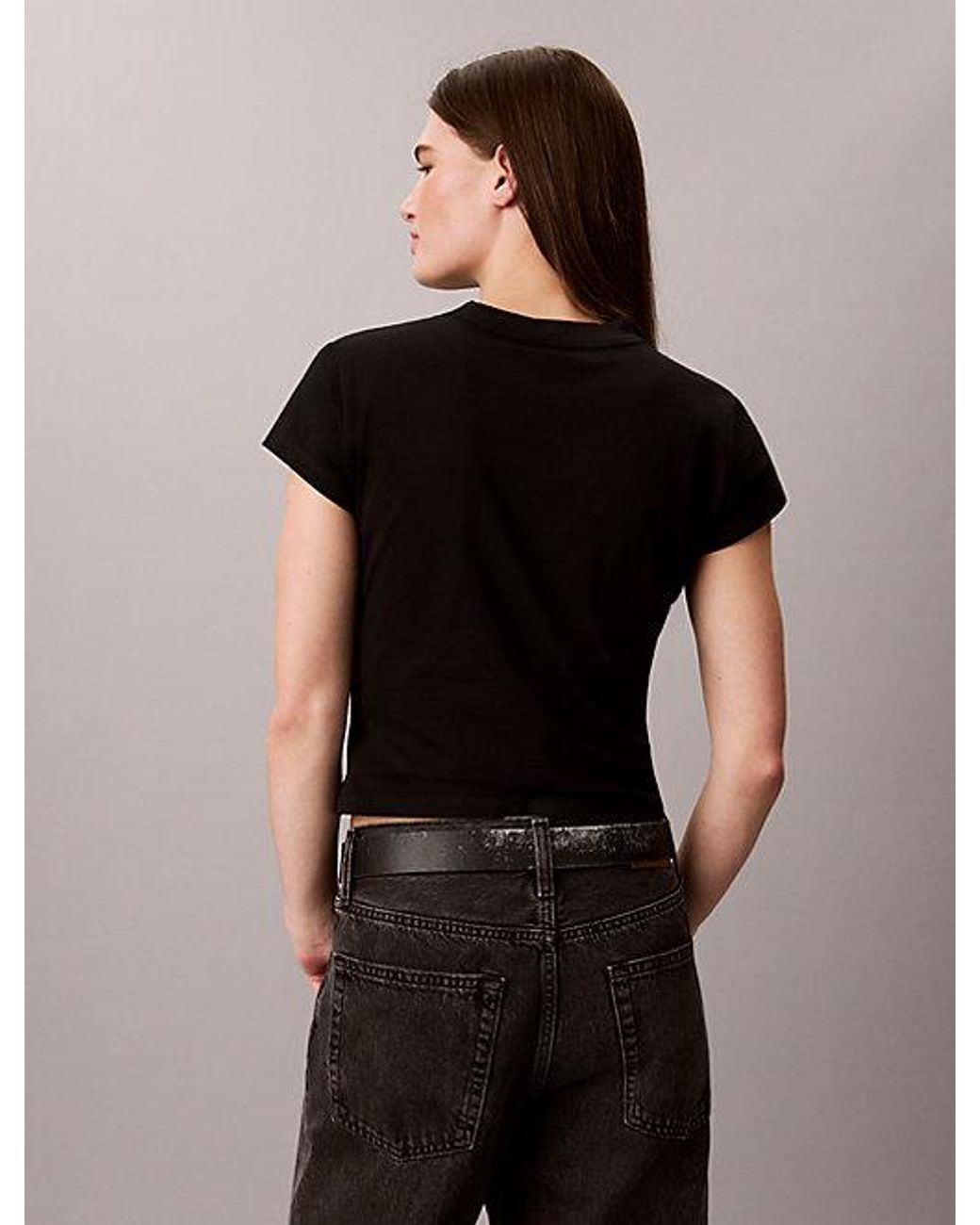 Calvin Klein Black Jeans Monologo Baby Tee
