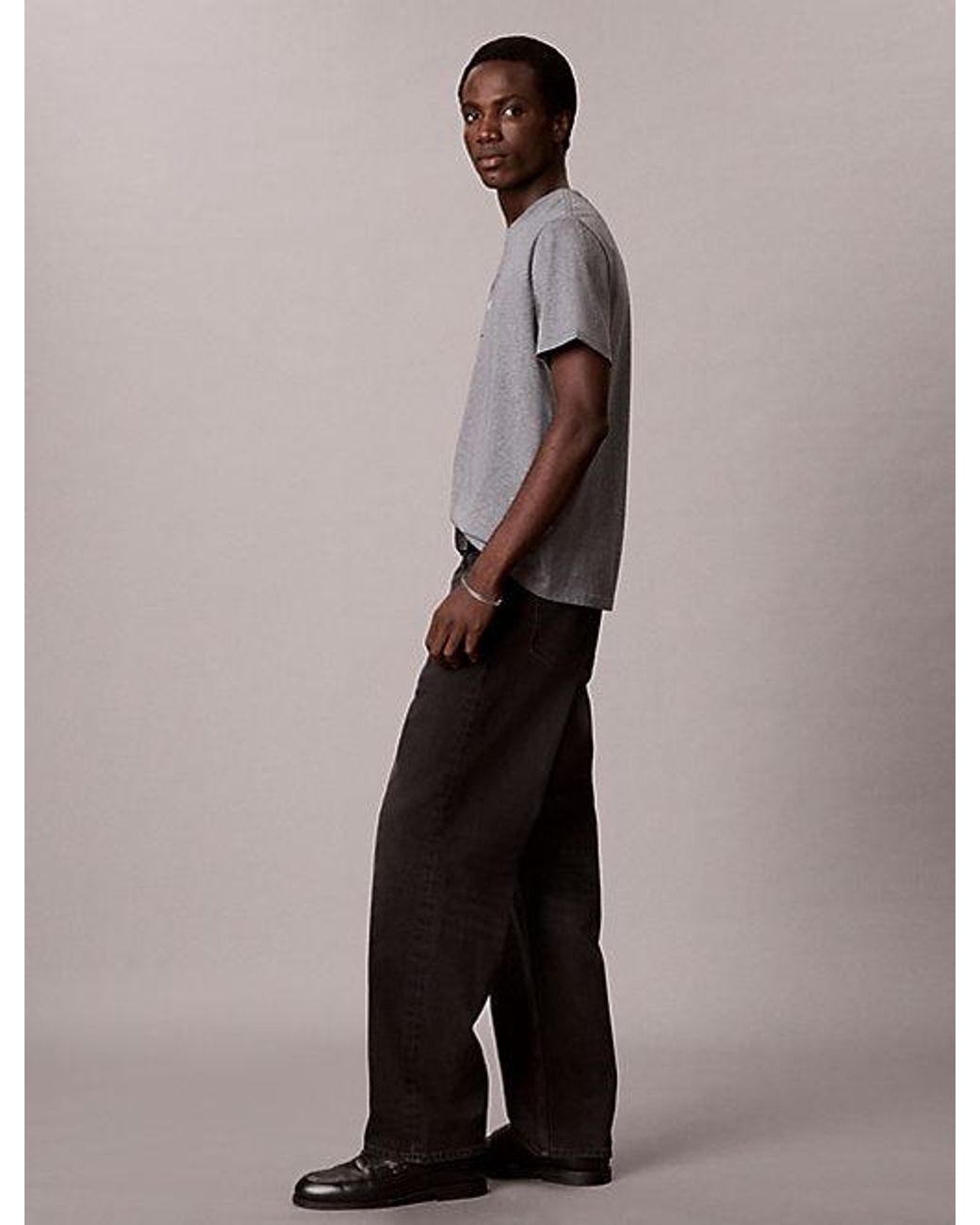 Calvin Klein Gray Jeans Monologo T-Shirt for men