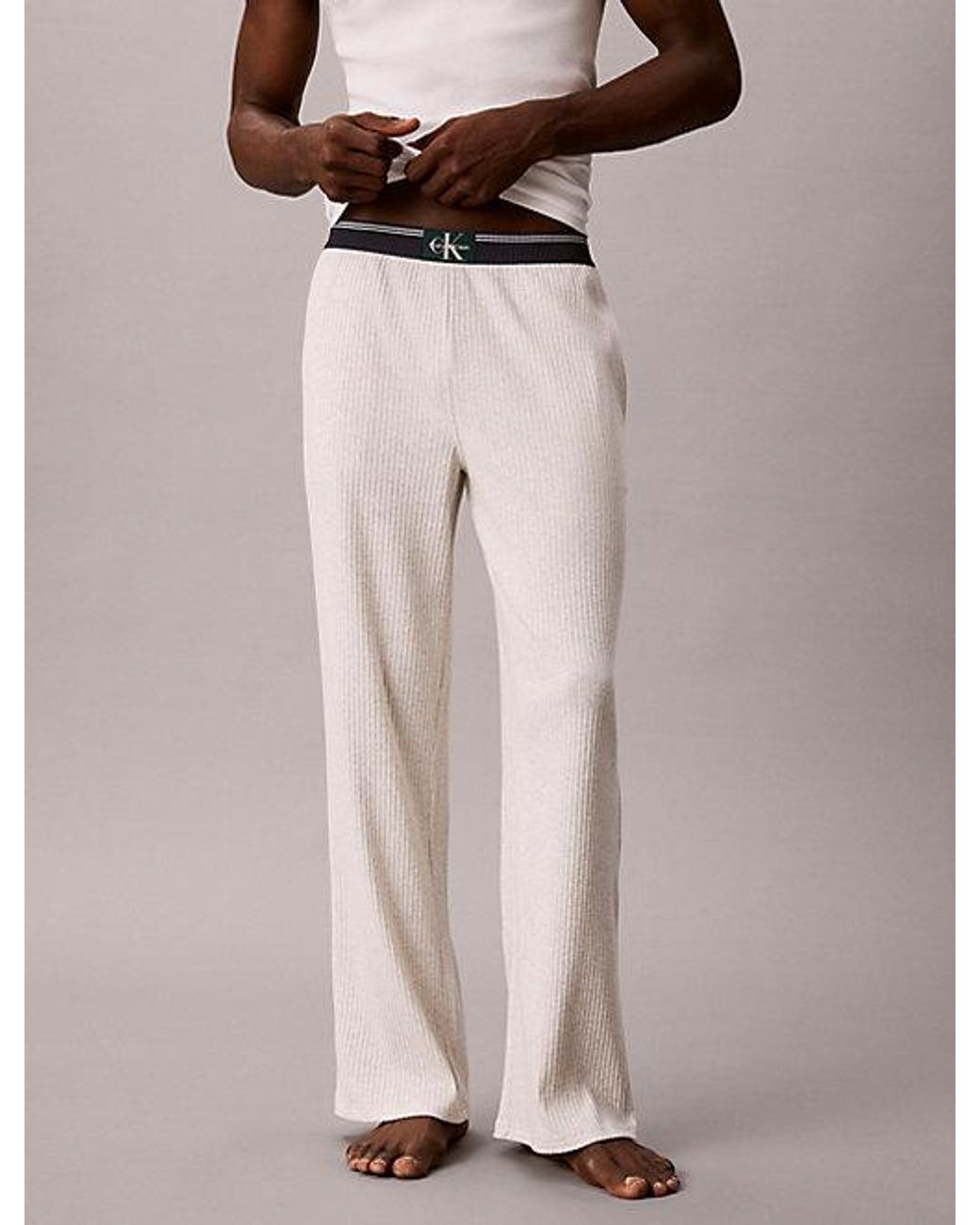 Calvin Klein Multicolor Archive Logo Ribbed Pyjama Pants Heritage Waffle for men
