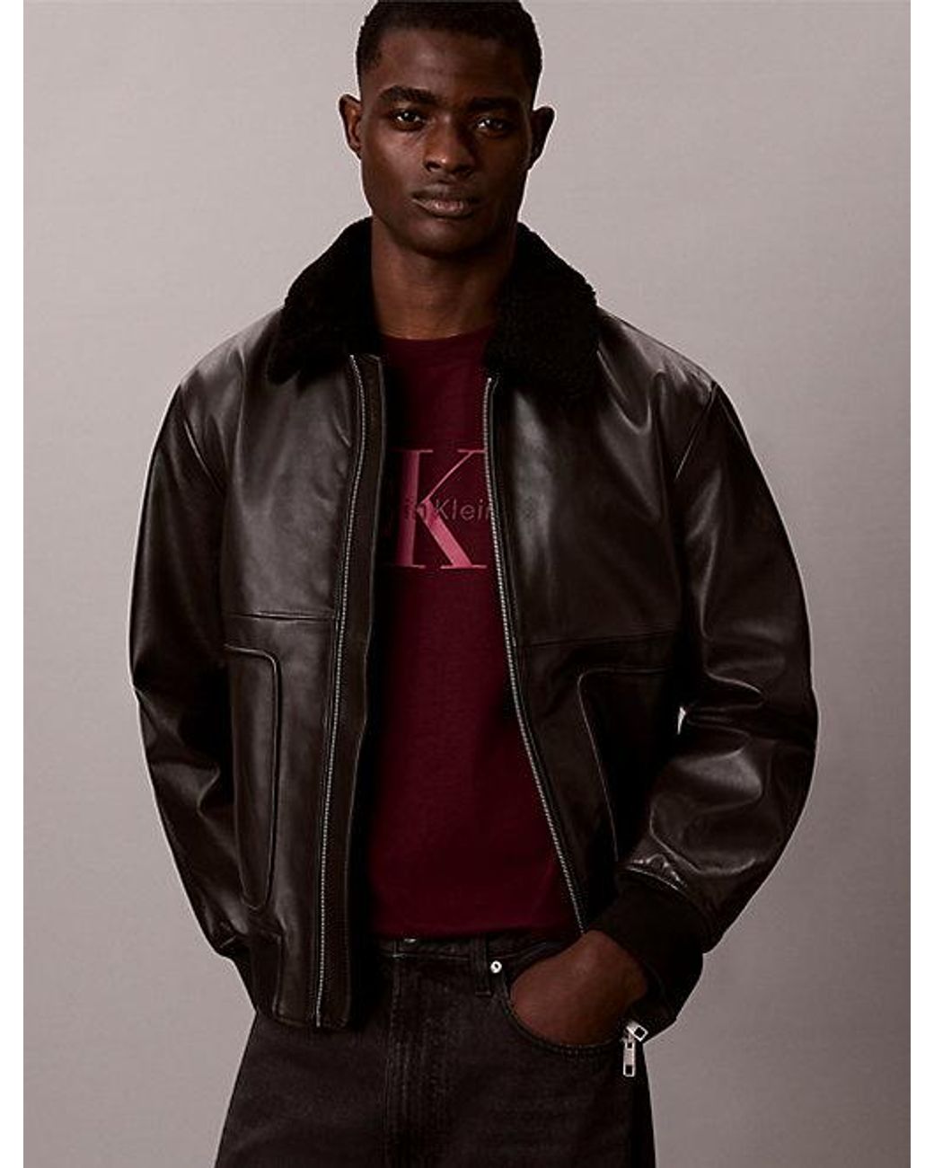 Calvin Klein Red Jeans Monologo T-Shirt for men