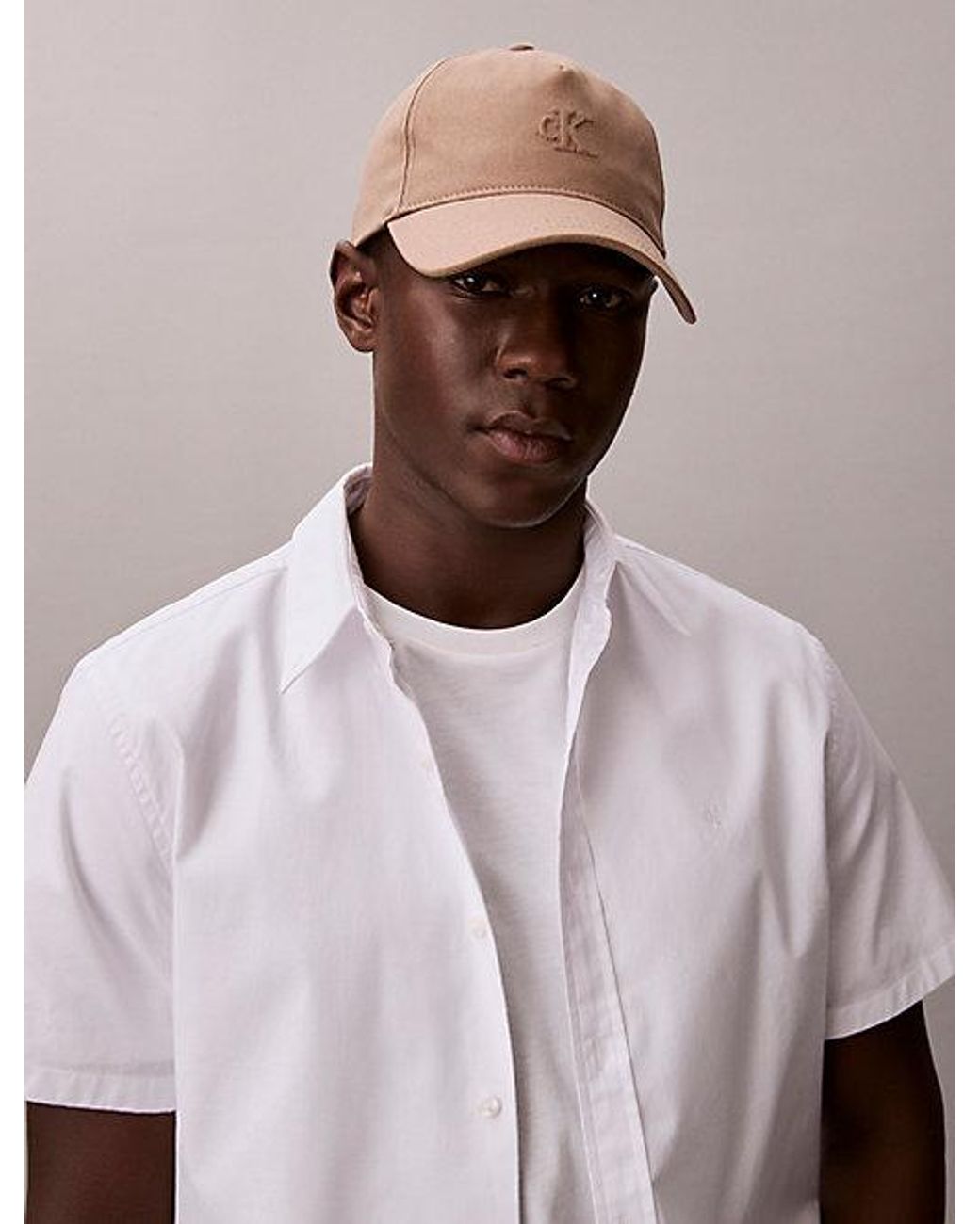 Calvin Klein Natural Cotton Canvas Logo Cap for men