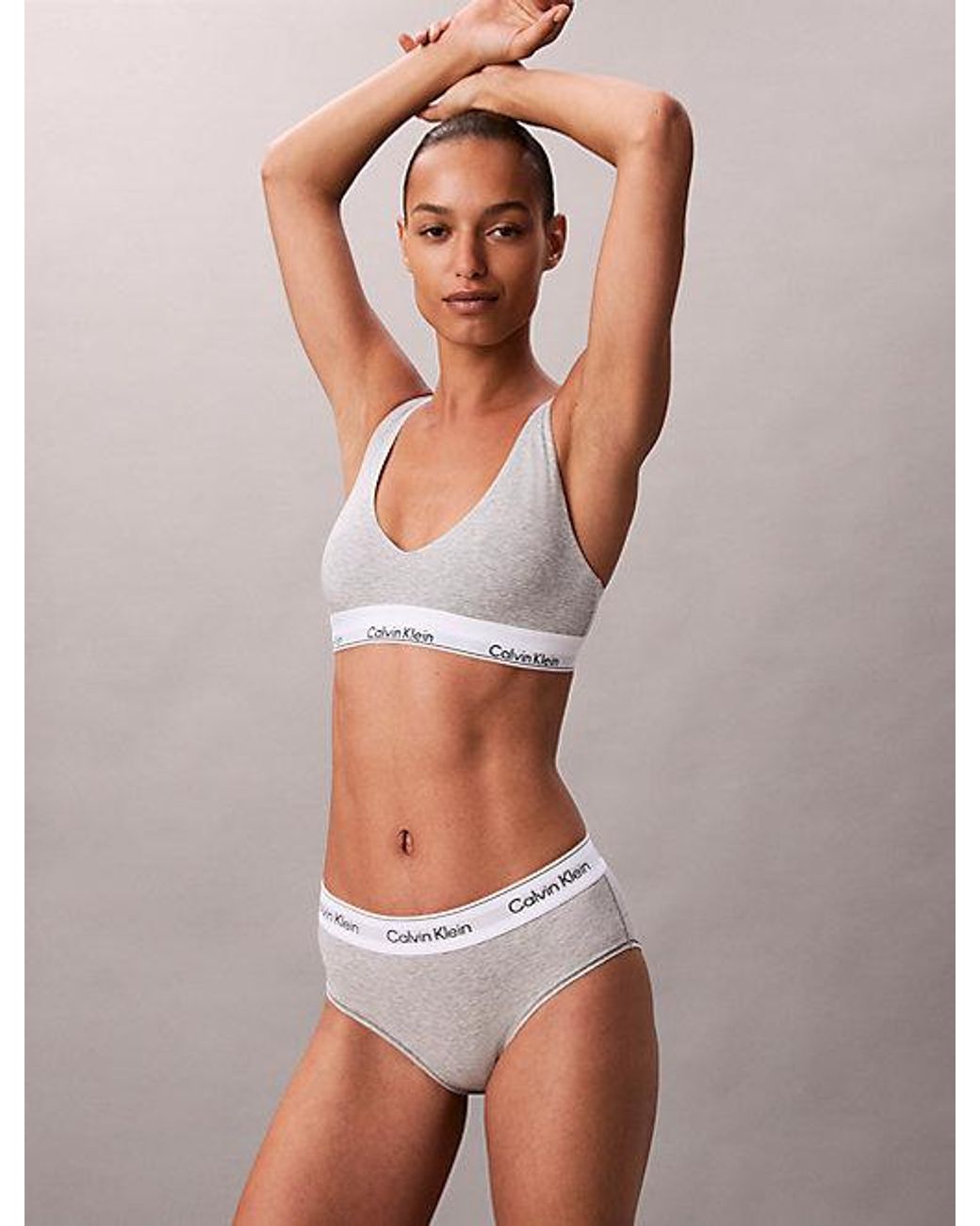 Calvin Klein White Unlined Triangle Bralette Icon Cotton Modal