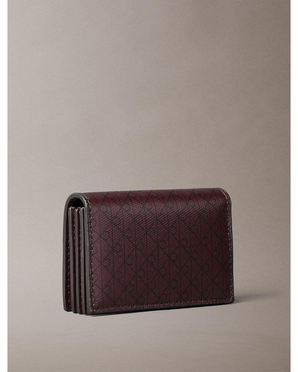 Calvin Klein Brown Monogram Logo Accordion Card Holder