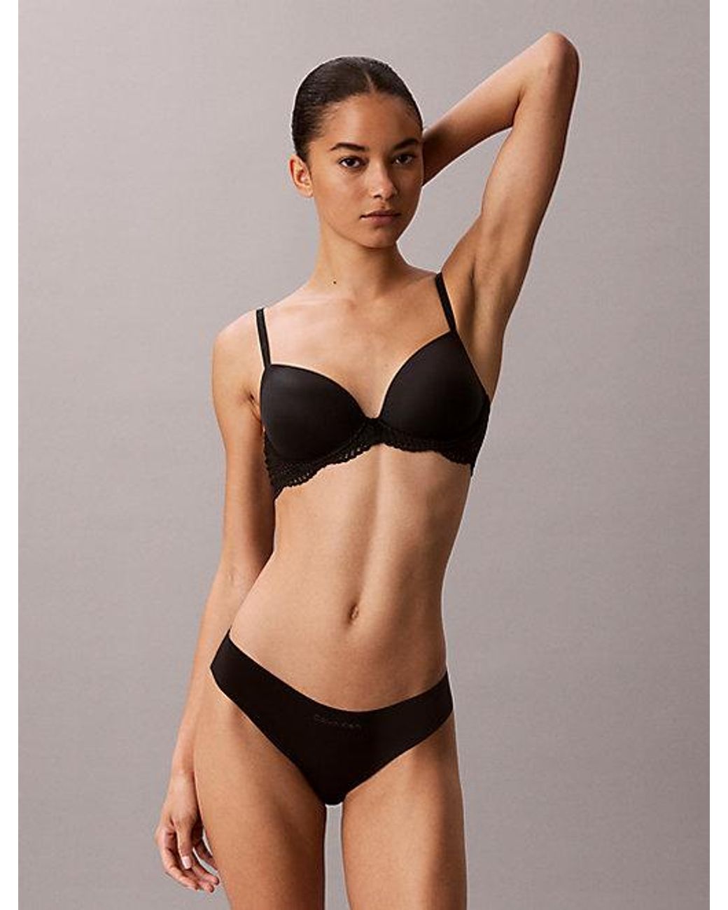 Calvin Klein Black Custom Lift Demi Bra Perfectly Fit Lace