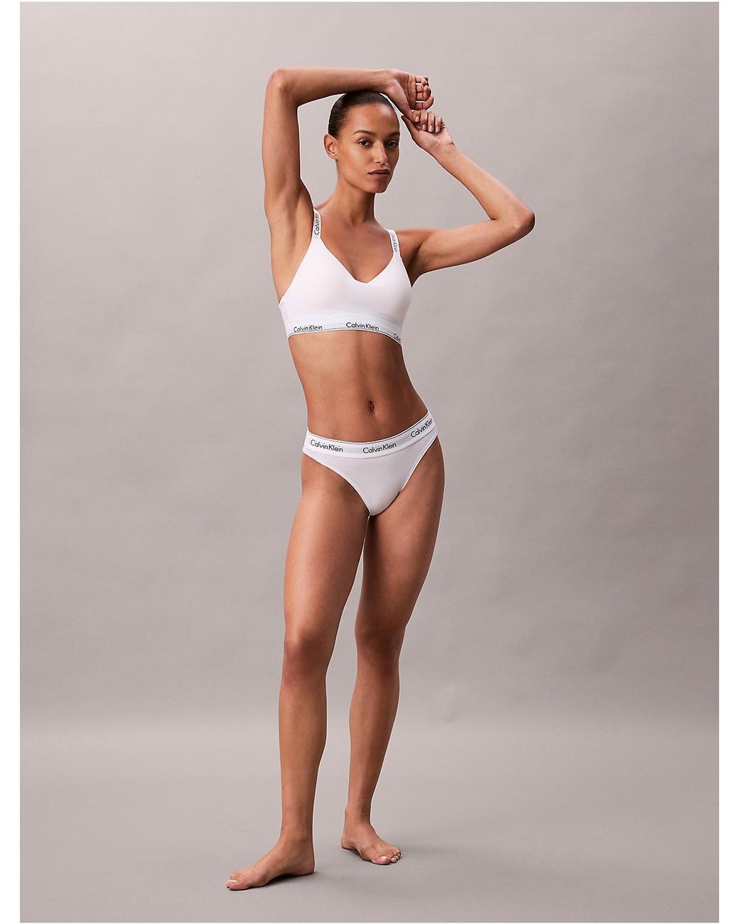 Calvin Klein White Lightly Lined Bralette Icon Cotton Modal