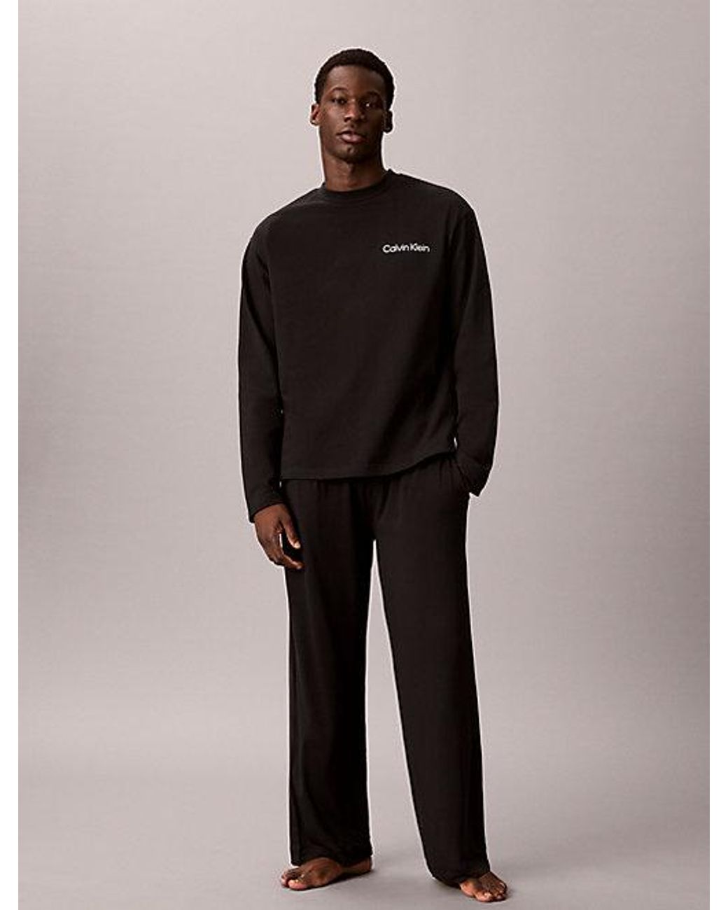 Calvin Klein Black Pyjama Top Heritage Cotton for men