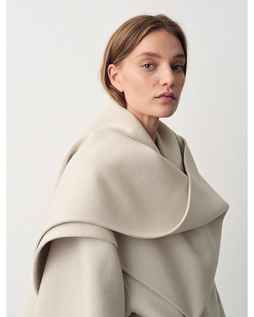 Calvin Klein Natural Amelia Draped Coat