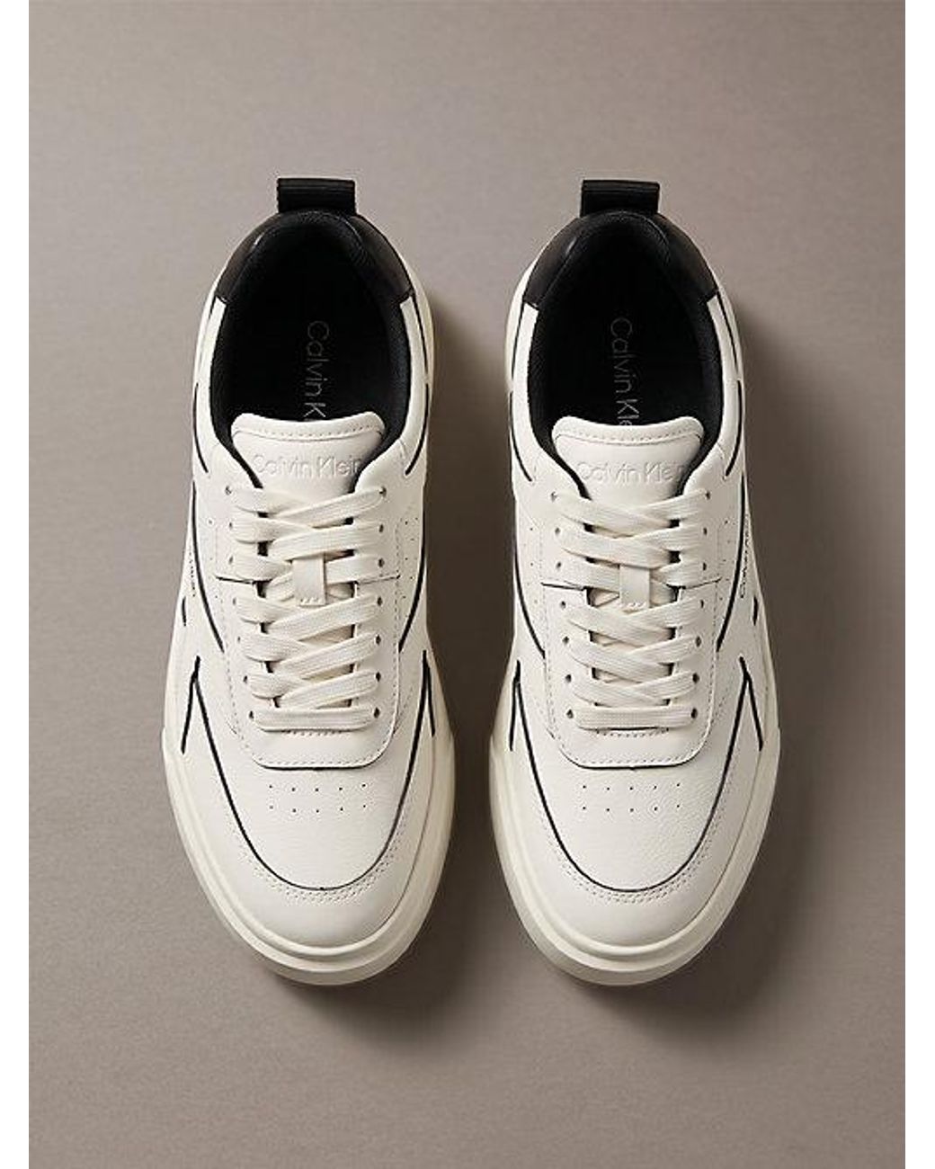 Calvin Klein Metallic Leather Signature Trainers