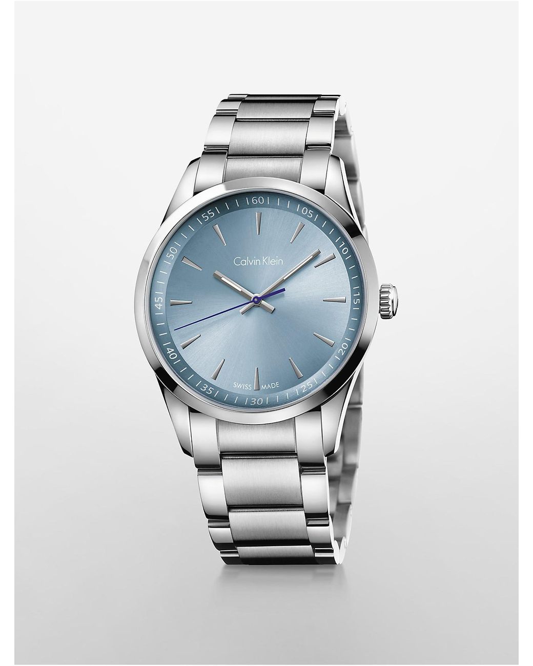 Calvin Klein Platinum Bold Light Blue Dial Watch in Metallic for Men | Lyst
