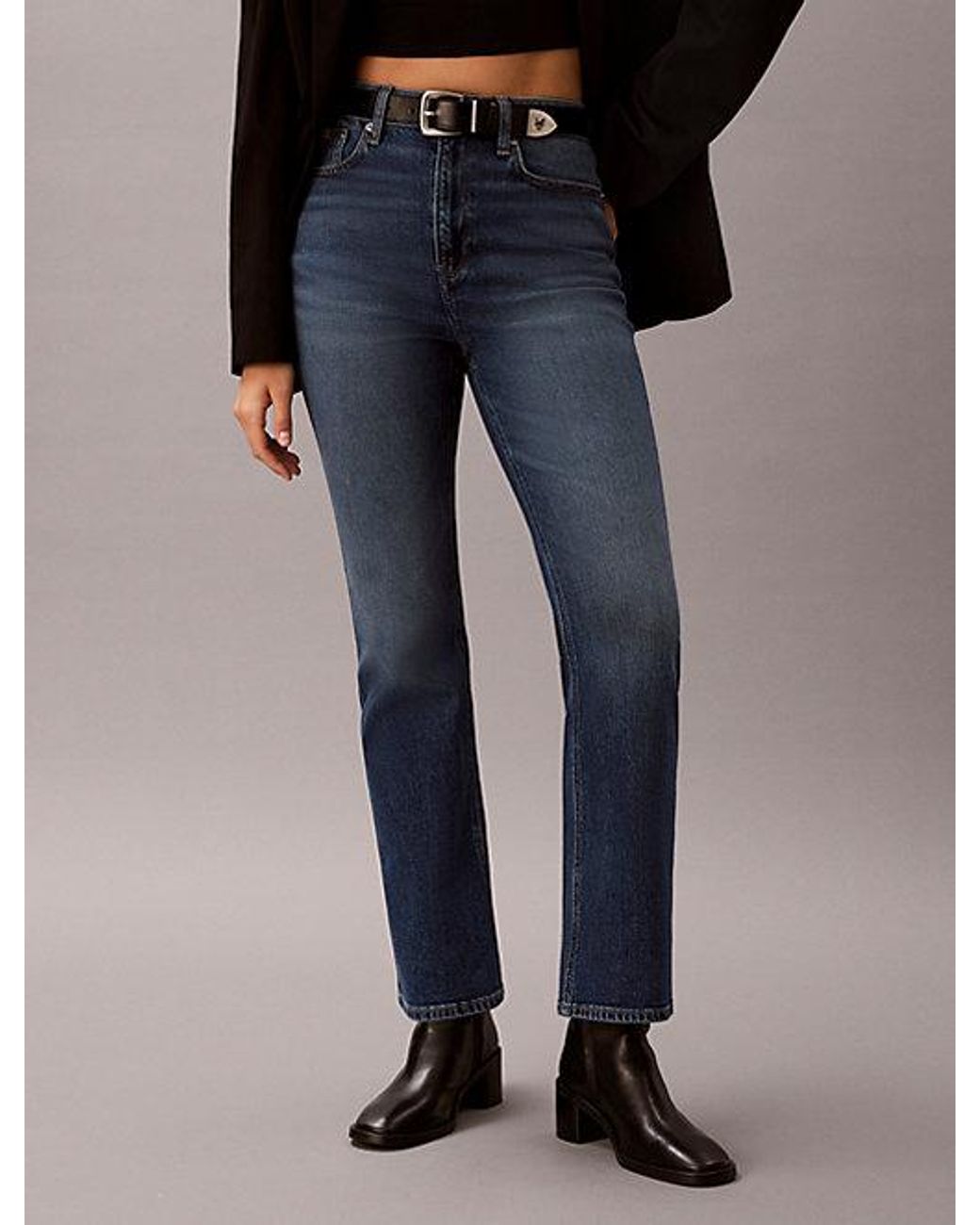 Calvin Klein Blue High Rise Bootcut Jeans