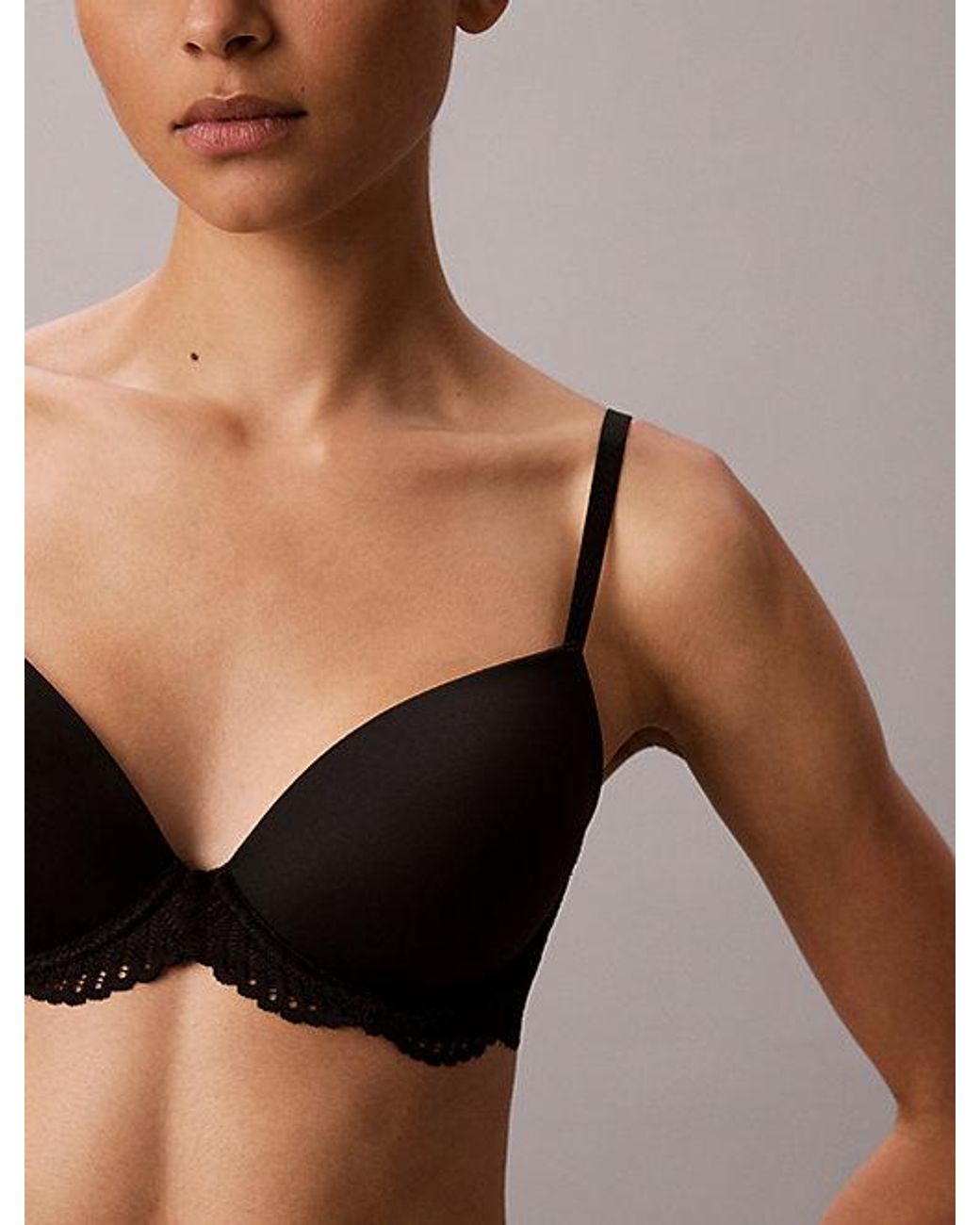 Calvin Klein Black Custom Lift Demi Bra Perfectly Fit Lace