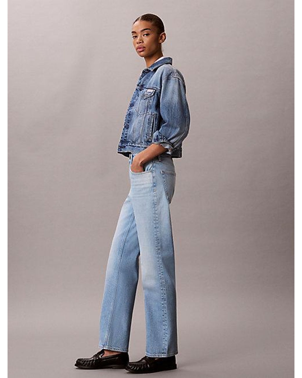 Calvin Klein Blue Jeans High Rise Straight Jeans