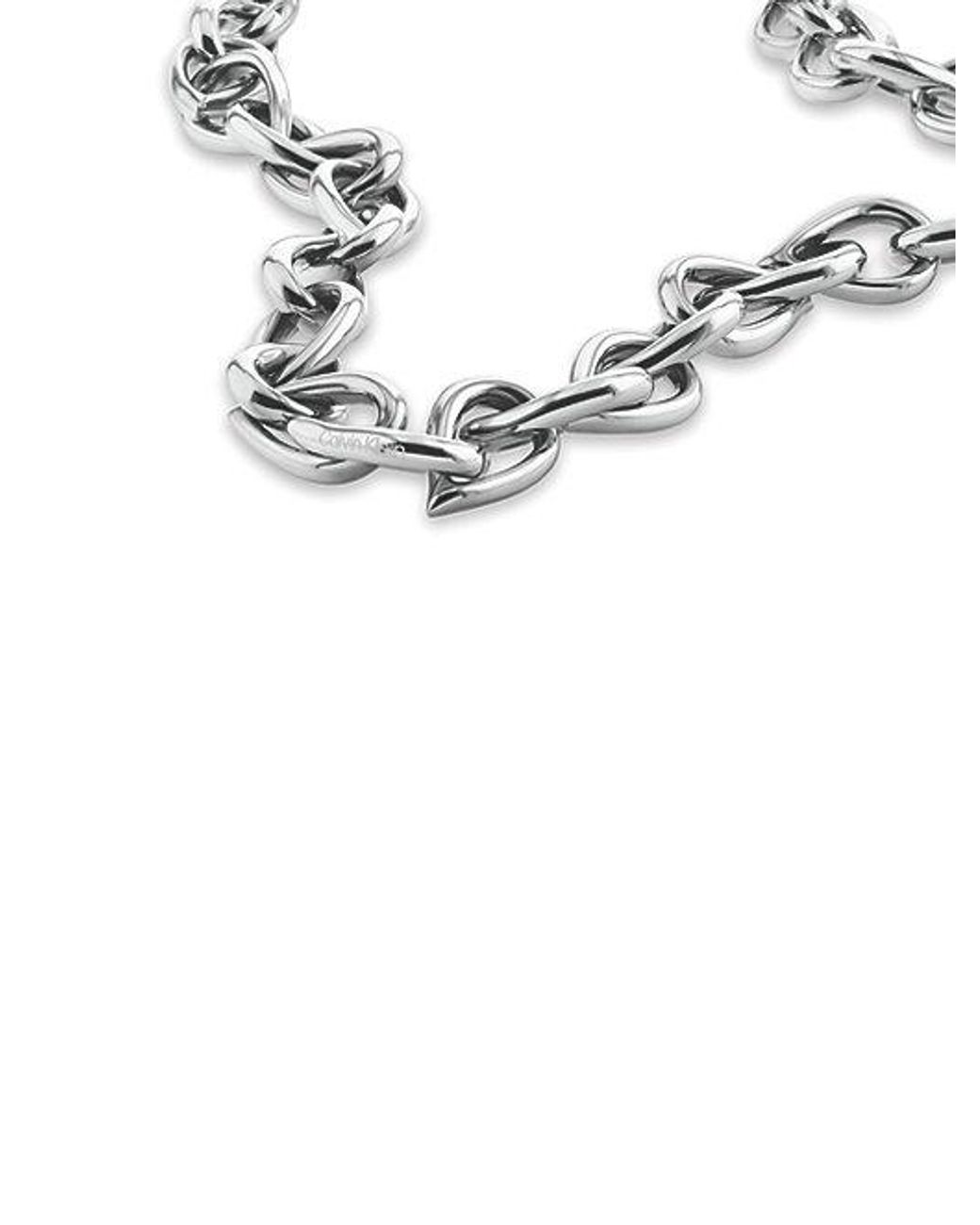 Calvin Klein Metallic Jeans Sculptured Drops Chain Link Necklace