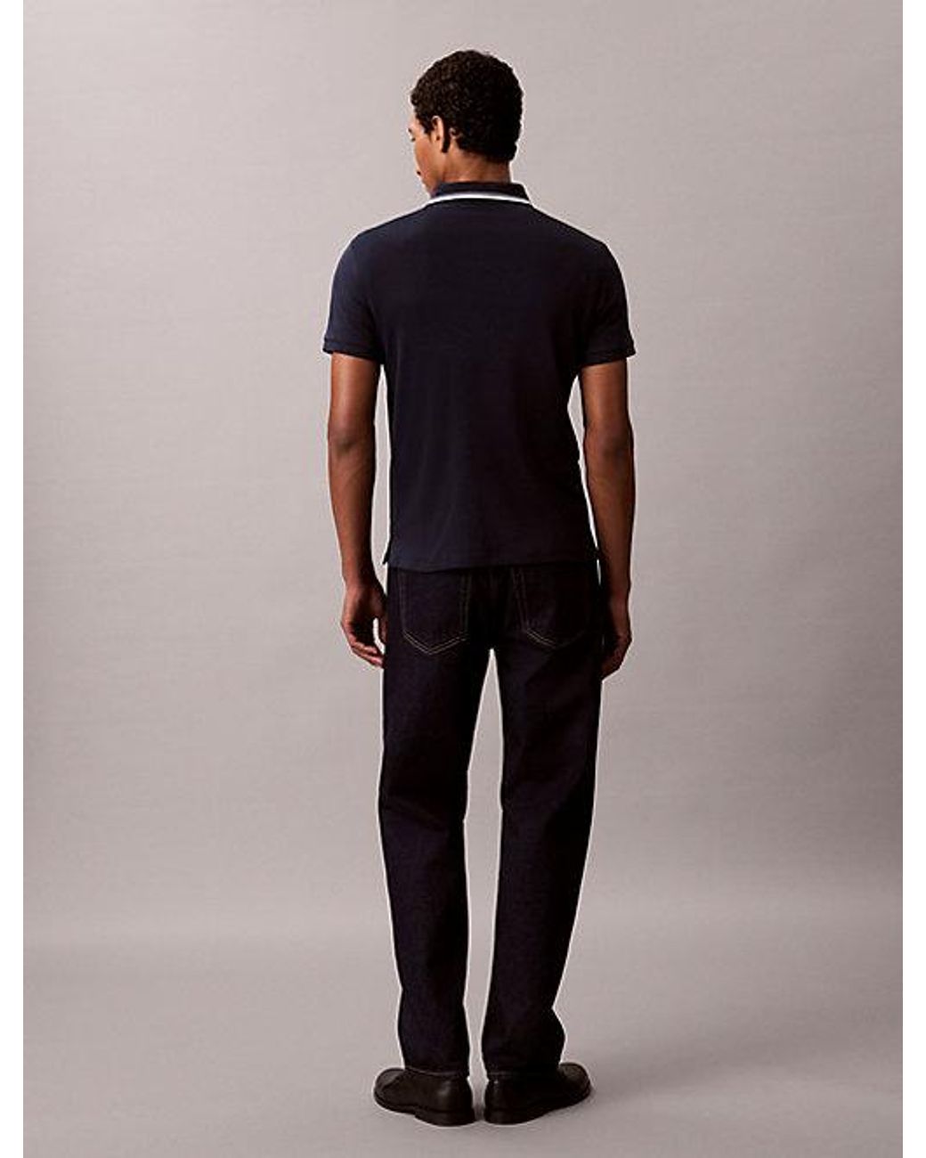 Calvin Klein Multicolor Slim Cotton Zip Polo Shirt for men