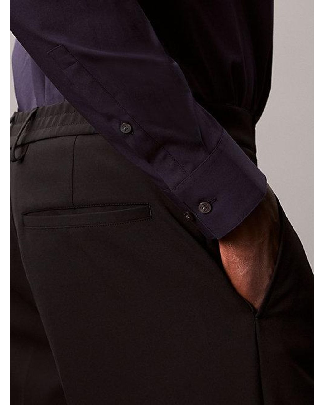 Calvin Klein Blue Slim Stretch Poplin Shirt for men
