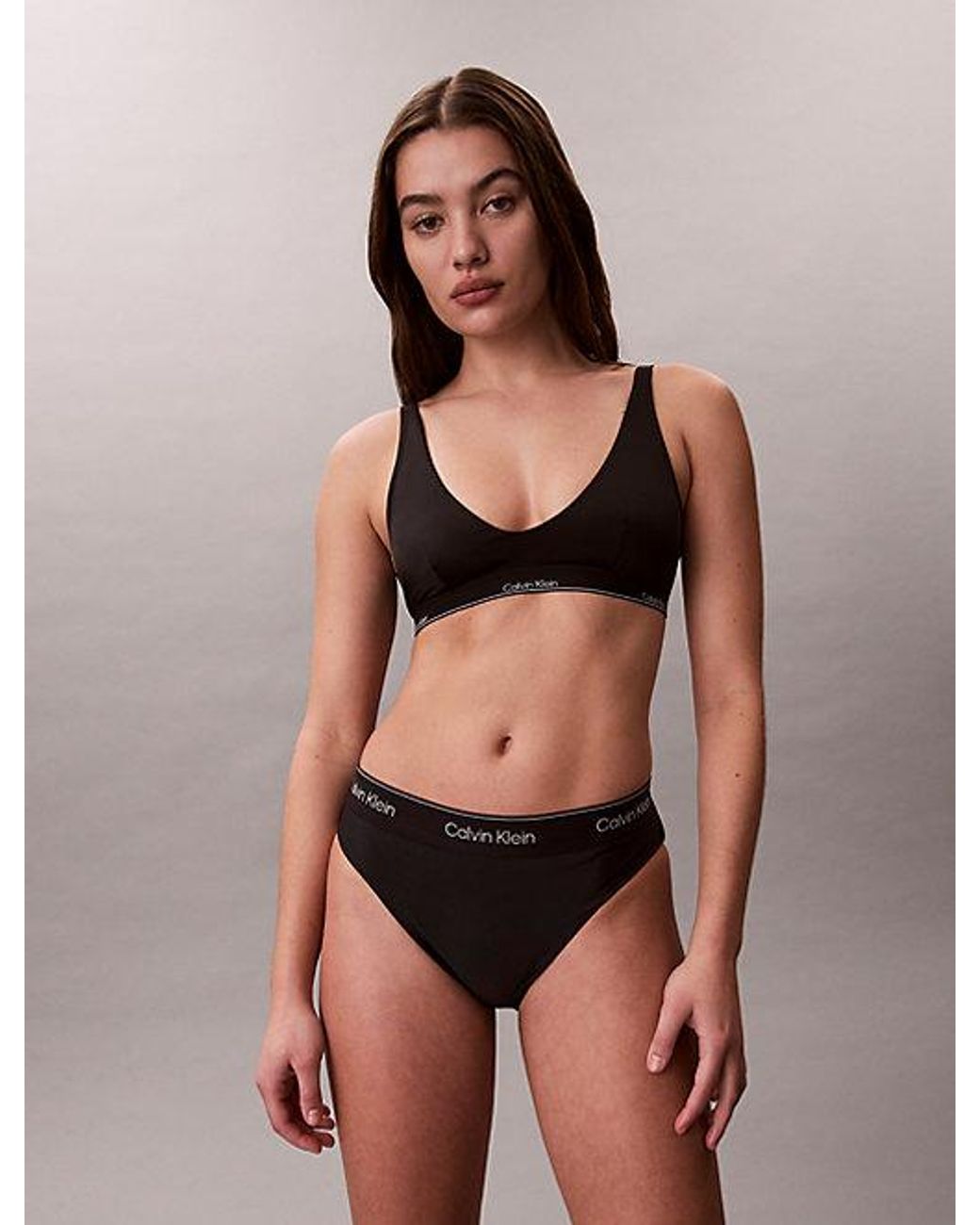 Calvin Klein Brown Bralette Bikini Top Ck Icon