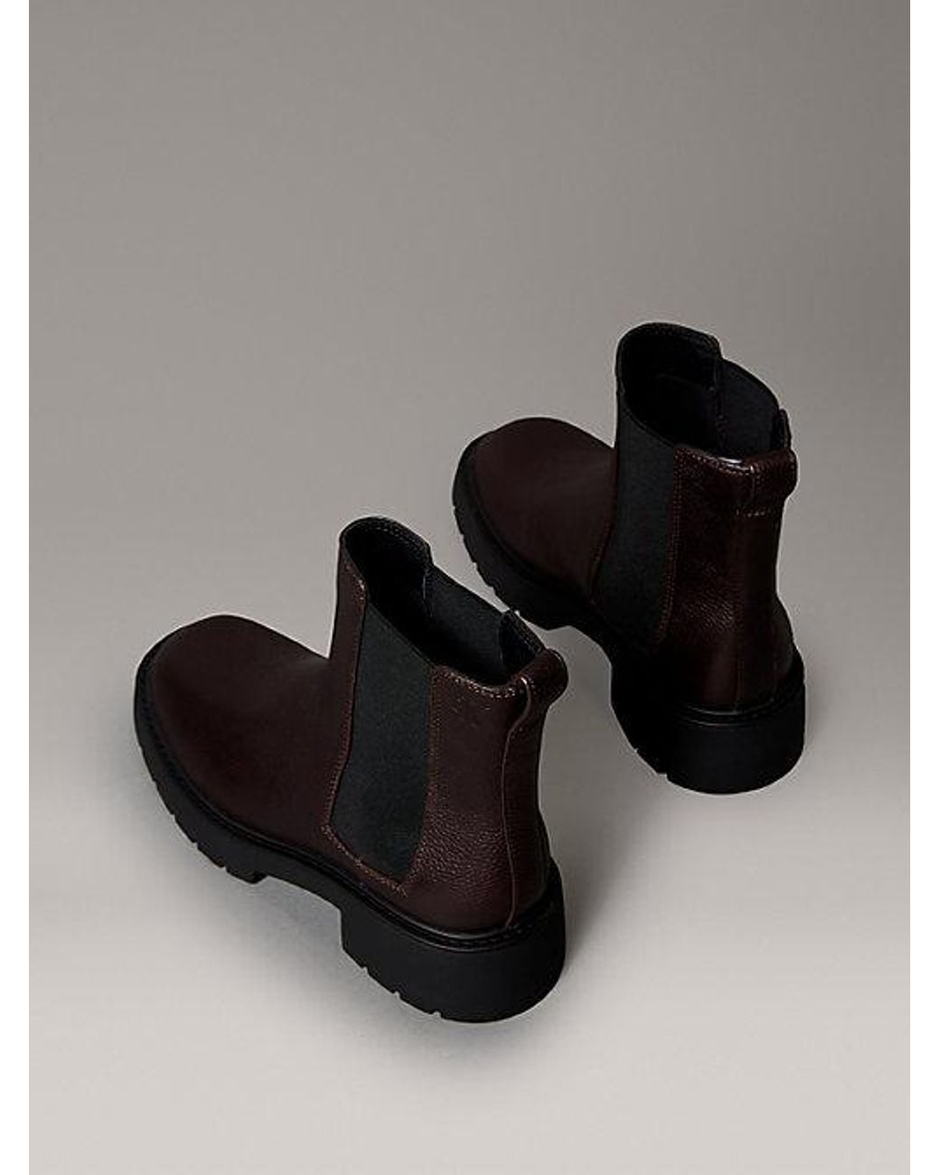 Calvin Klein Black Jeans Suede Chunky Square Toe Chelsea Boots