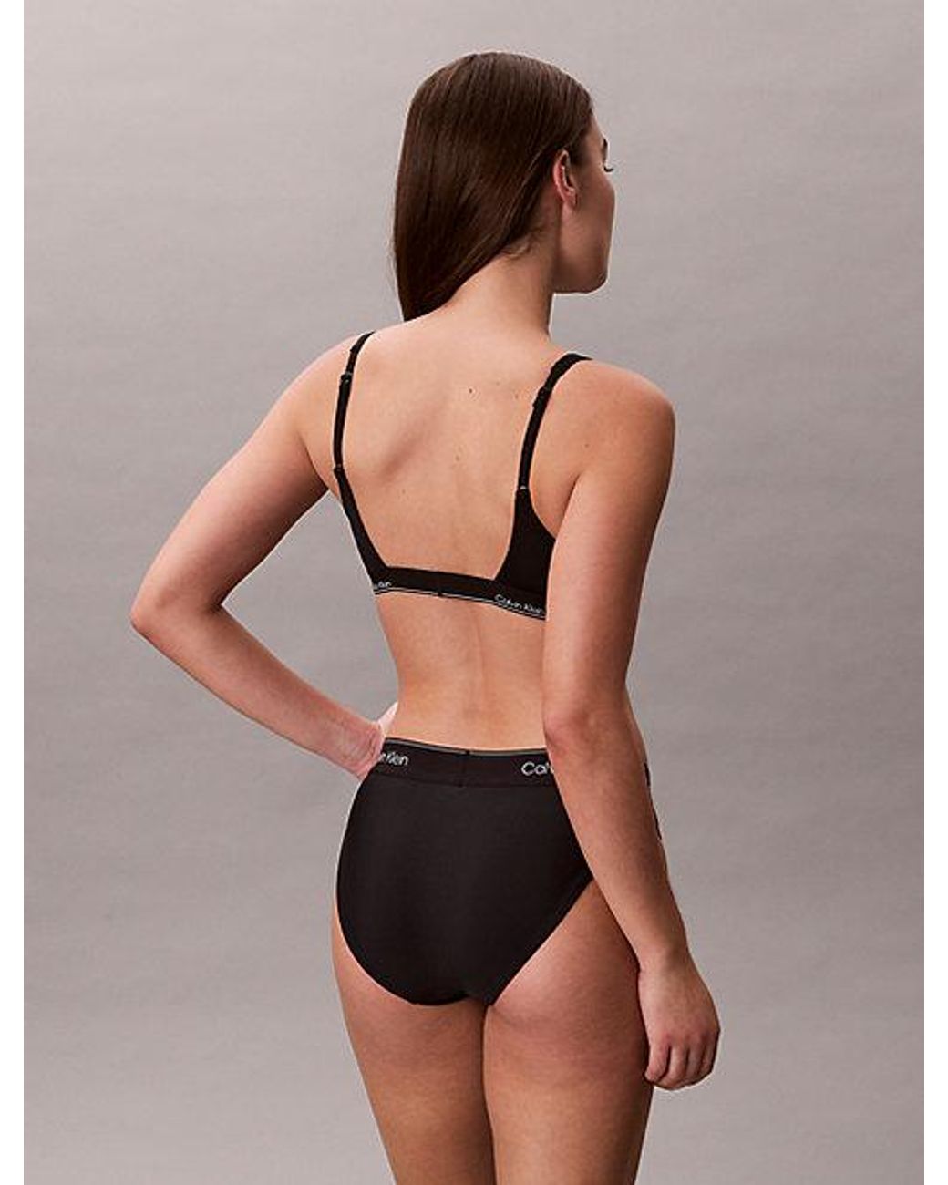 Calvin Klein Brown Bralette Bikini Top Ck Icon