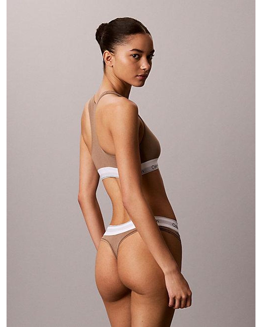 Calvin Klein Brown Thong Icon Cotton Modal
