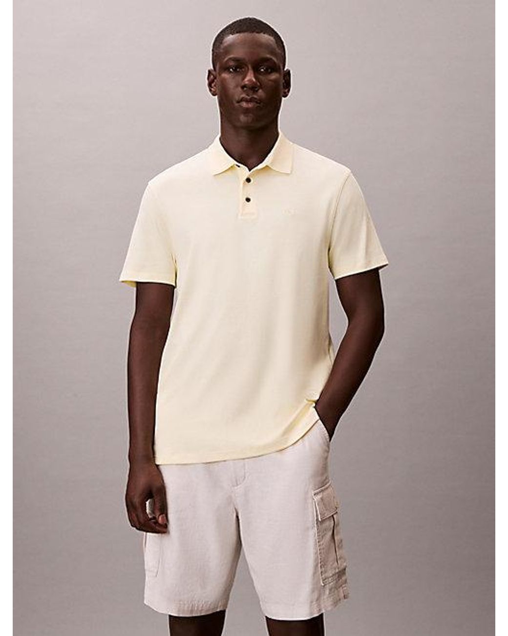 Calvin Klein Natural Pima Cotton Polo Shirt for men