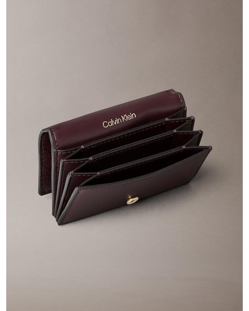 Calvin Klein Brown Monogram Logo Accordion Card Holder