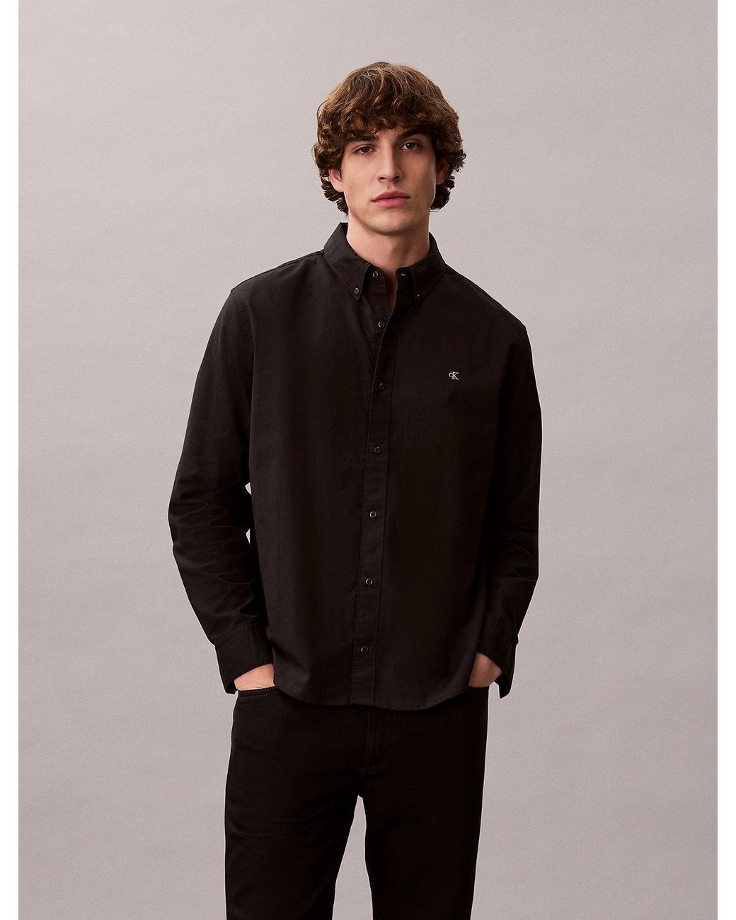 Camicia Button-Down Classica di Calvin Klein in Black da Uomo