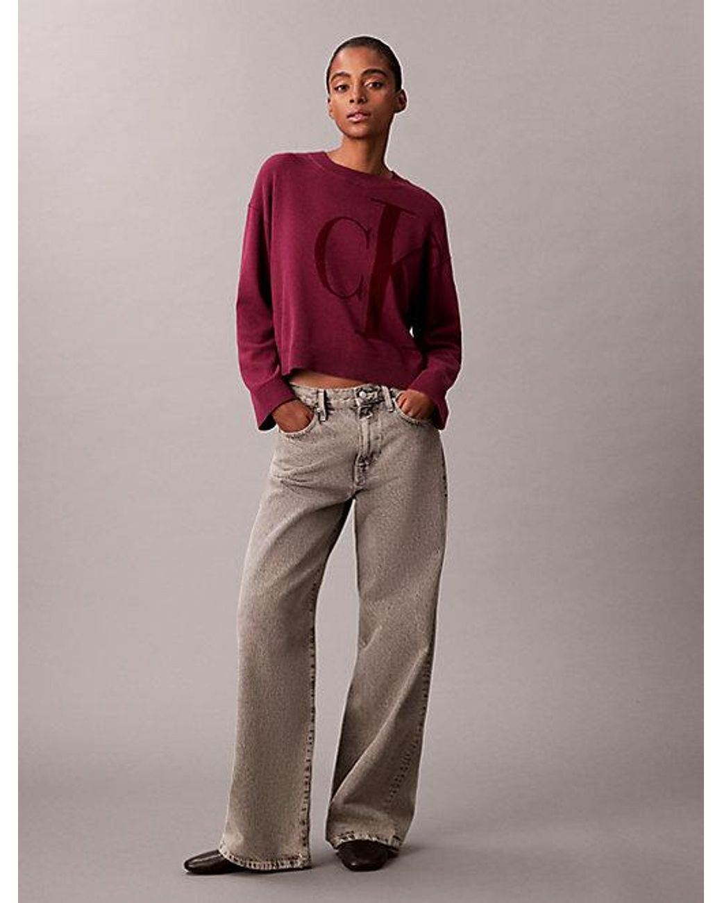 Calvin Klein Multicolor Jeans Smooth Cotton Monogram Jacquard Top