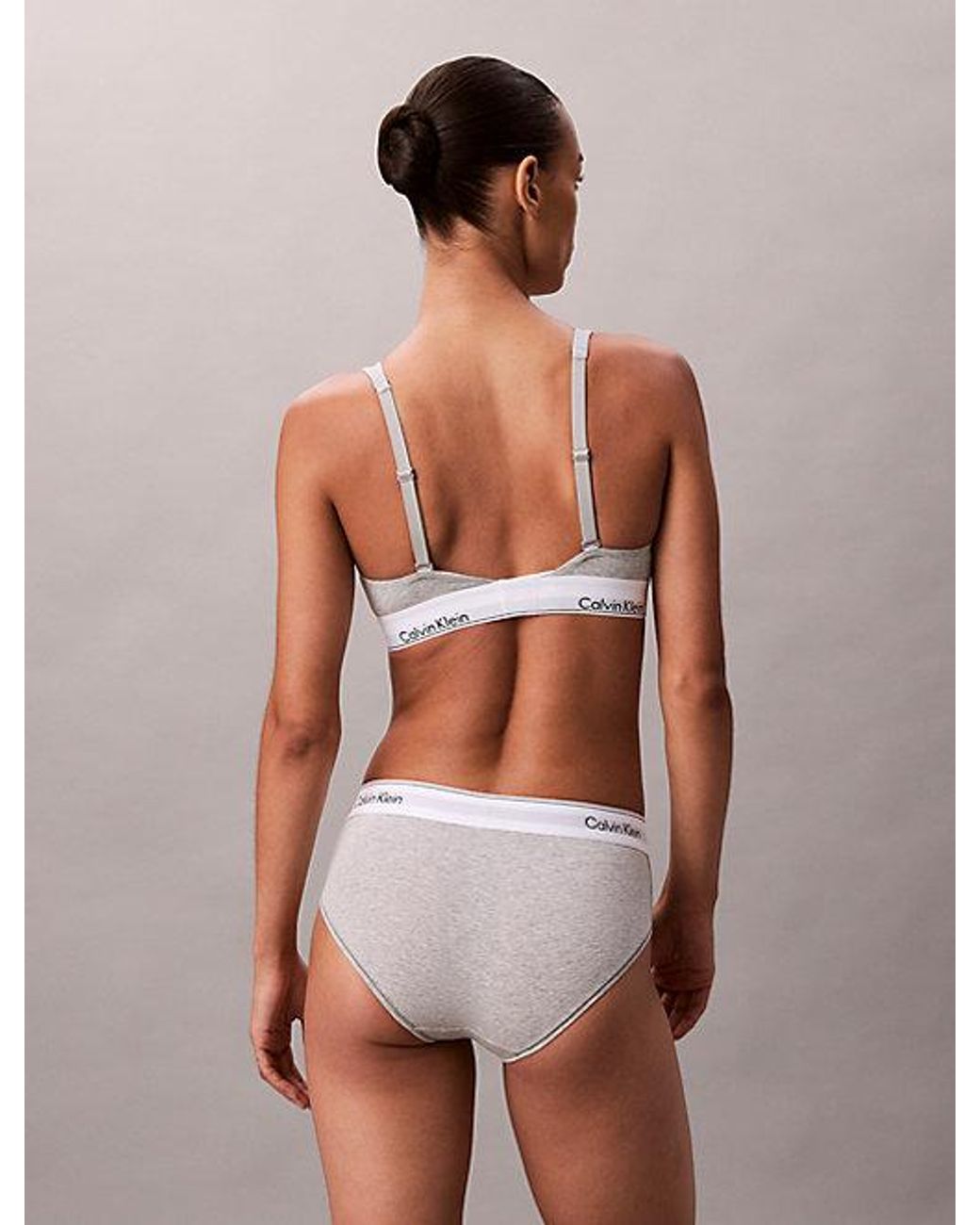 Calvin Klein White Unlined Triangle Bralette Icon Cotton Modal