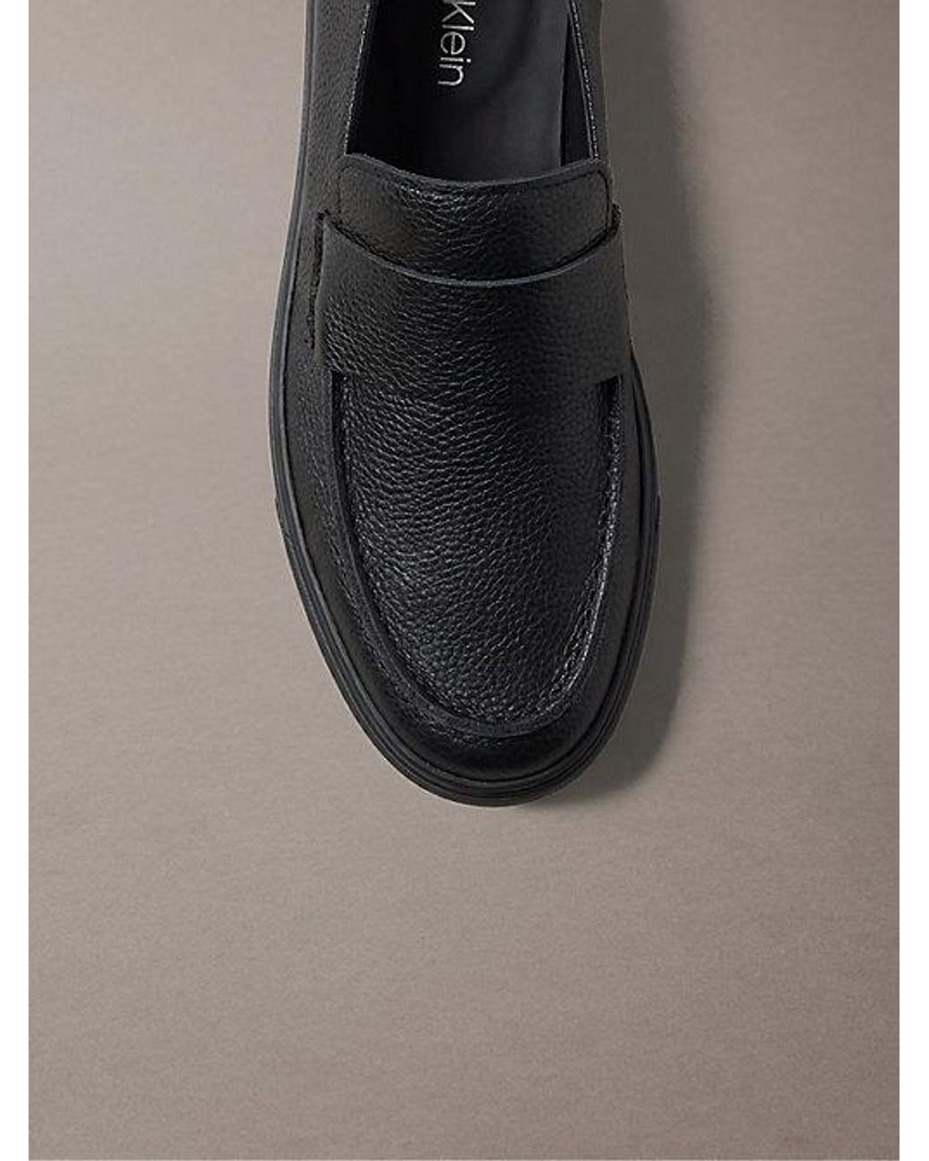 Calvin Klein Gray Leather Hybrid Cupsole Loafers for men