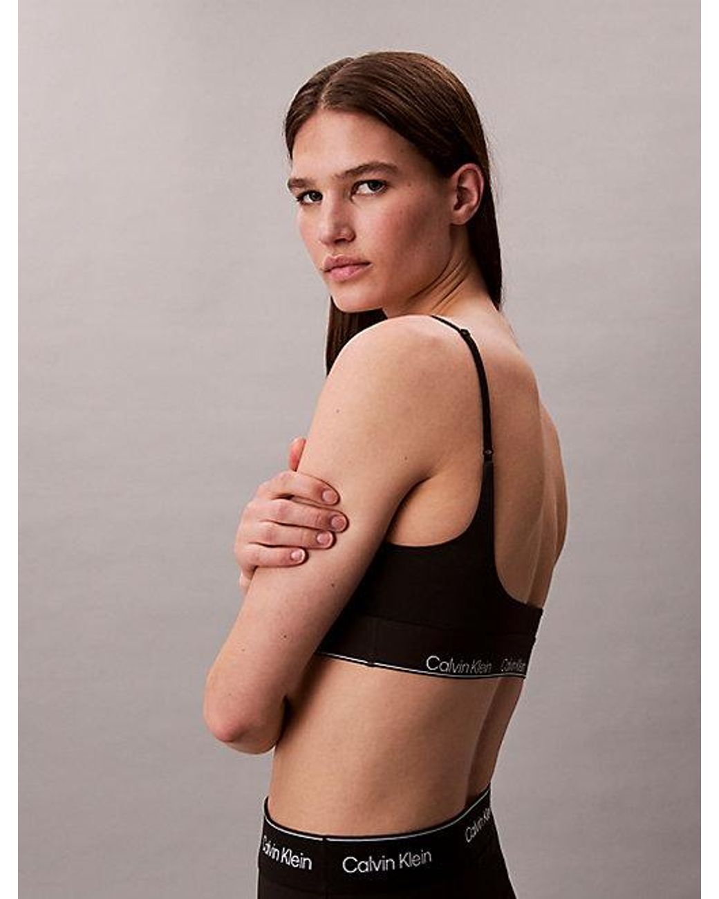 Calvin Klein Black Bralette Bikini Top Ck Icon
