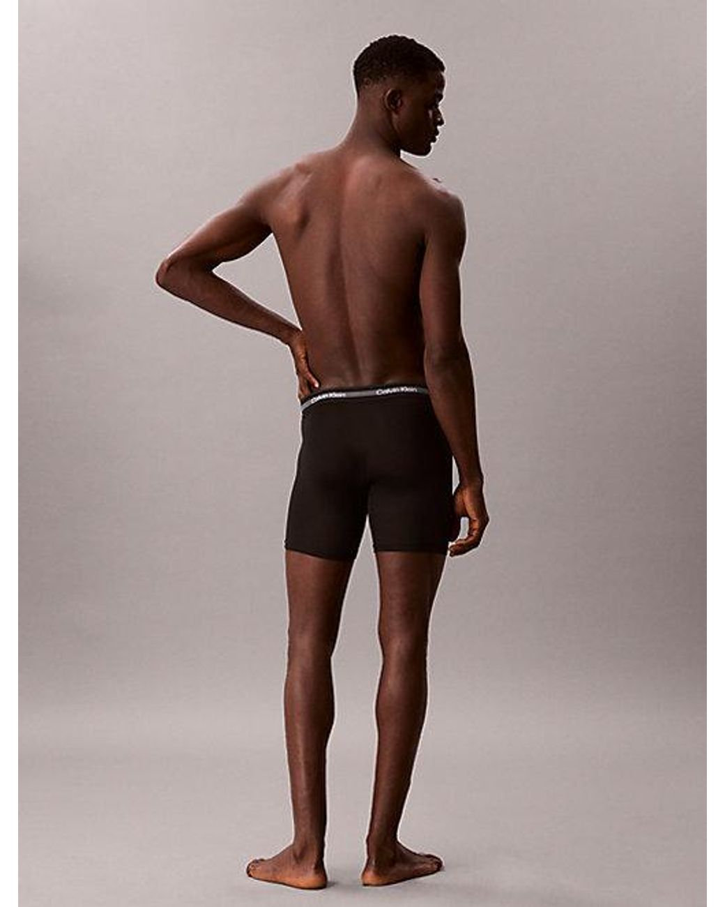 Calvin Klein 3-Pack Lange Boxer Briefs in het Black voor heren