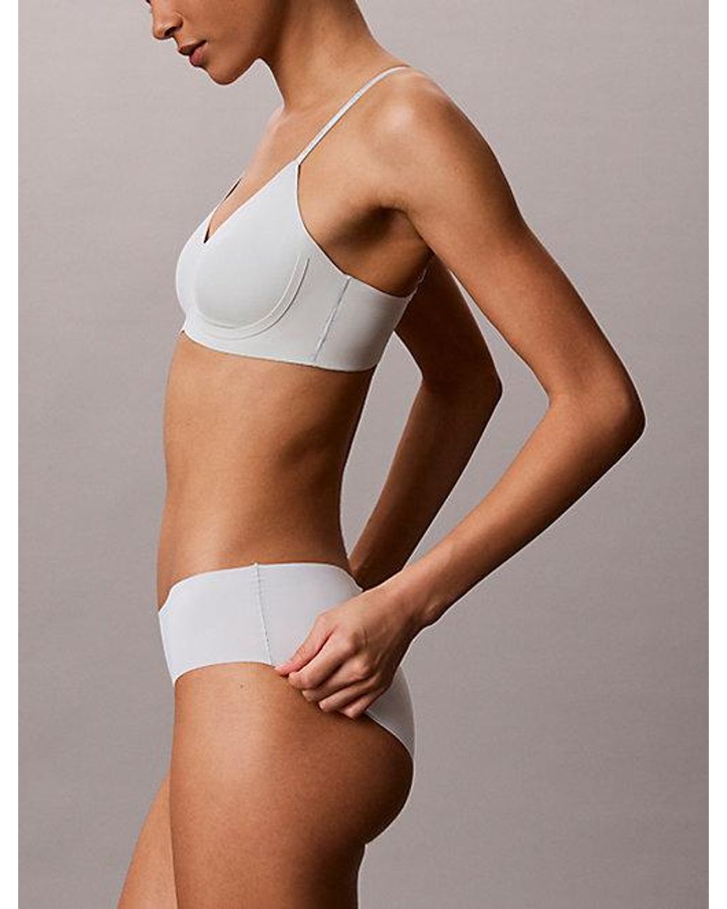 Calvin Klein White Hipster Panty Invisibles Microfibre Stretch