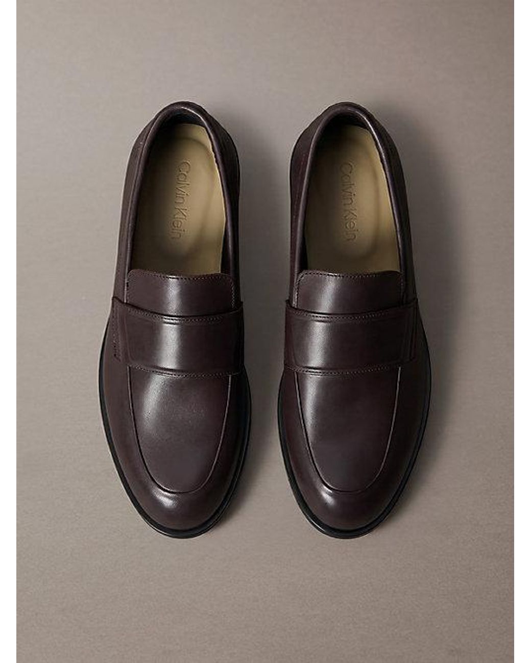 Calvin Klein Gray Theo Leather Loafers for men