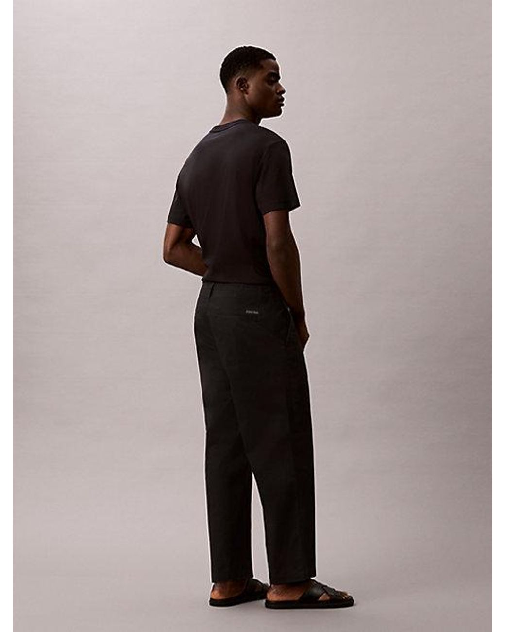 Calvin Klein Black Jeans 90S Loose Cropped Chino Trousers for men