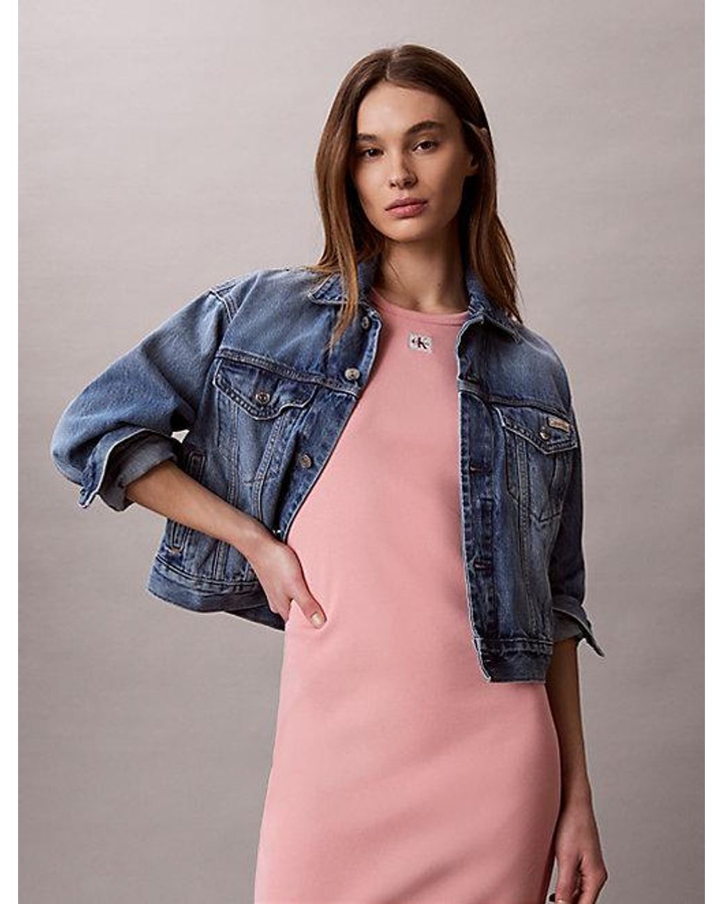 Calvin Klein Pink Jeans Ribbed Cotton Maxi Tank Dress
