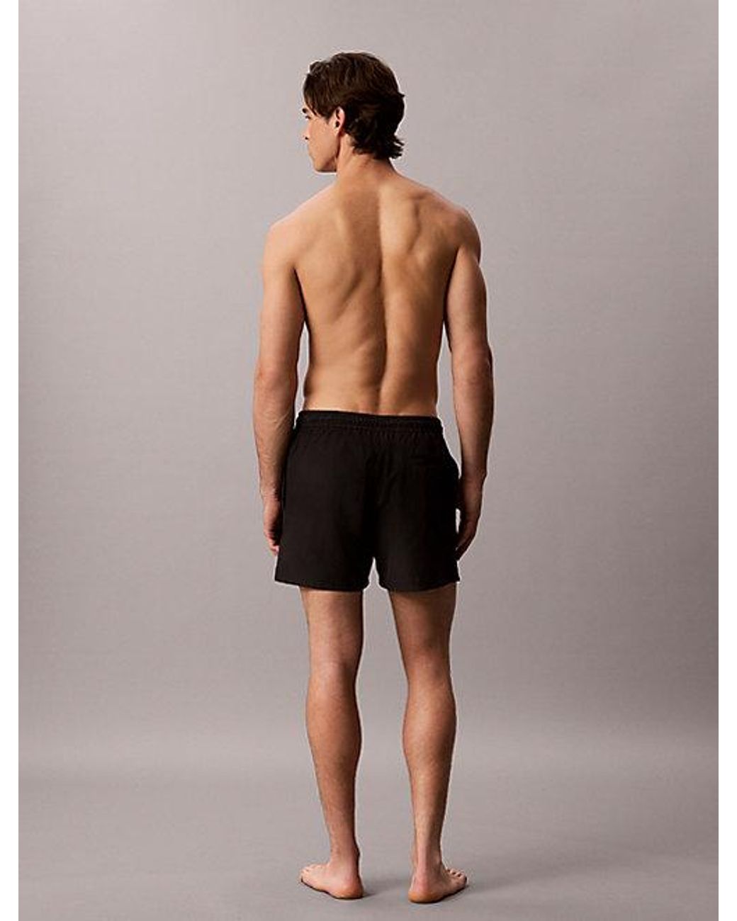Calvin Klein Black Short Drawstring Swim Shorts Essentials for men