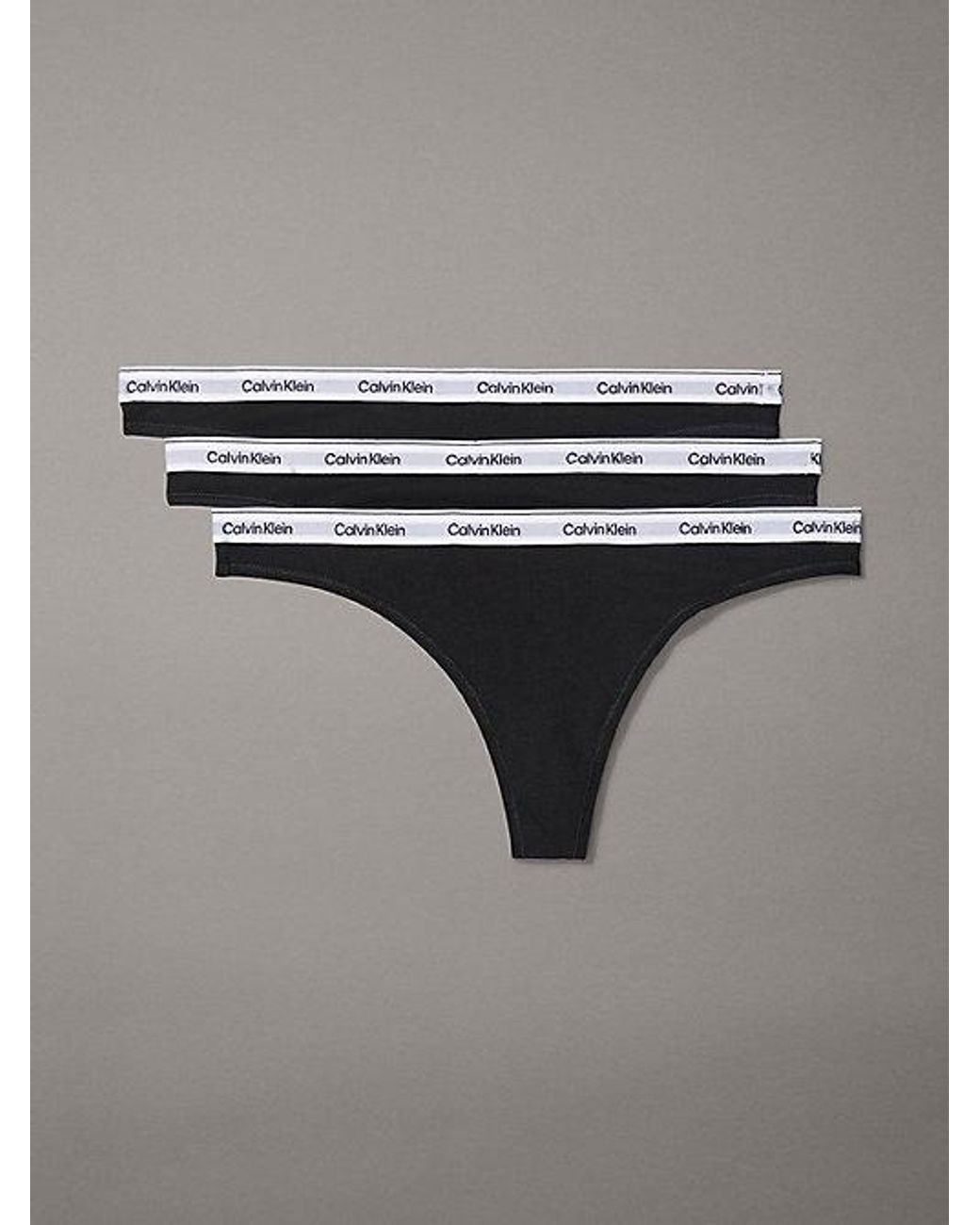 Calvin Klein Gray 3 Pack Thongs Icon Logo