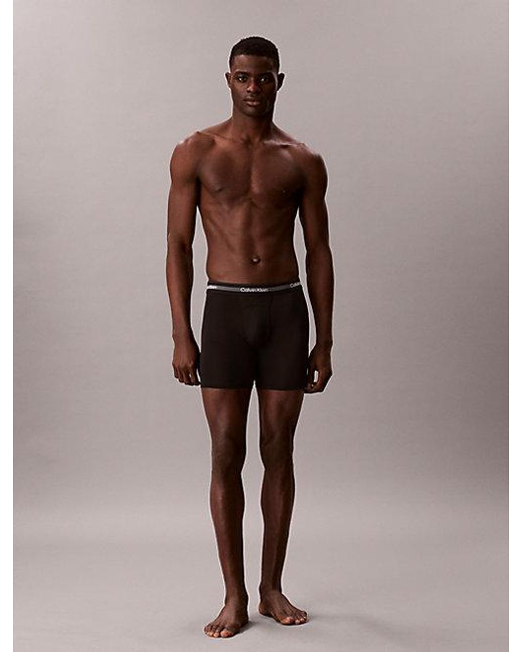 Calvin Klein 3-Pack Lange Boxer Briefs in het Black voor heren