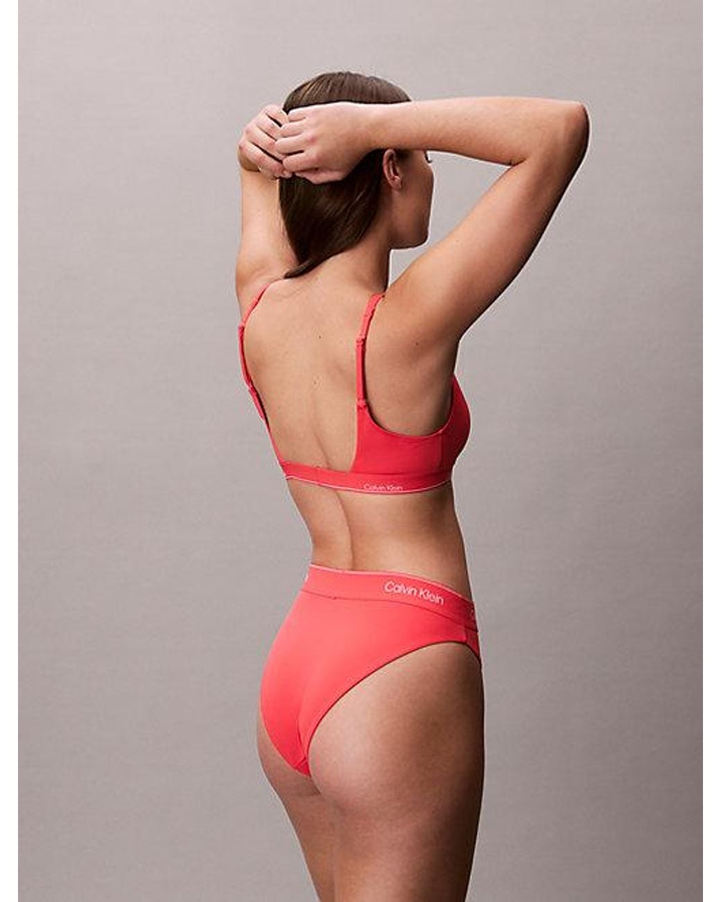 Calvin Klein Bralette Bikinitop in het Red