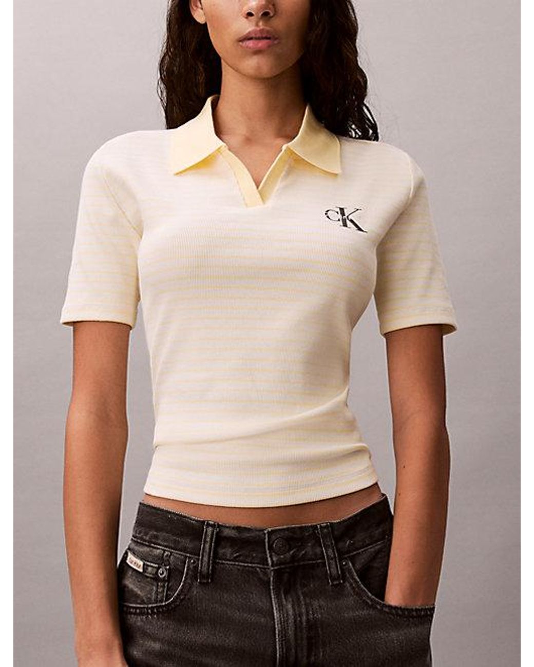 Calvin Klein Multicolor Jeans Slim Ribbed Stripe Polo Shirt