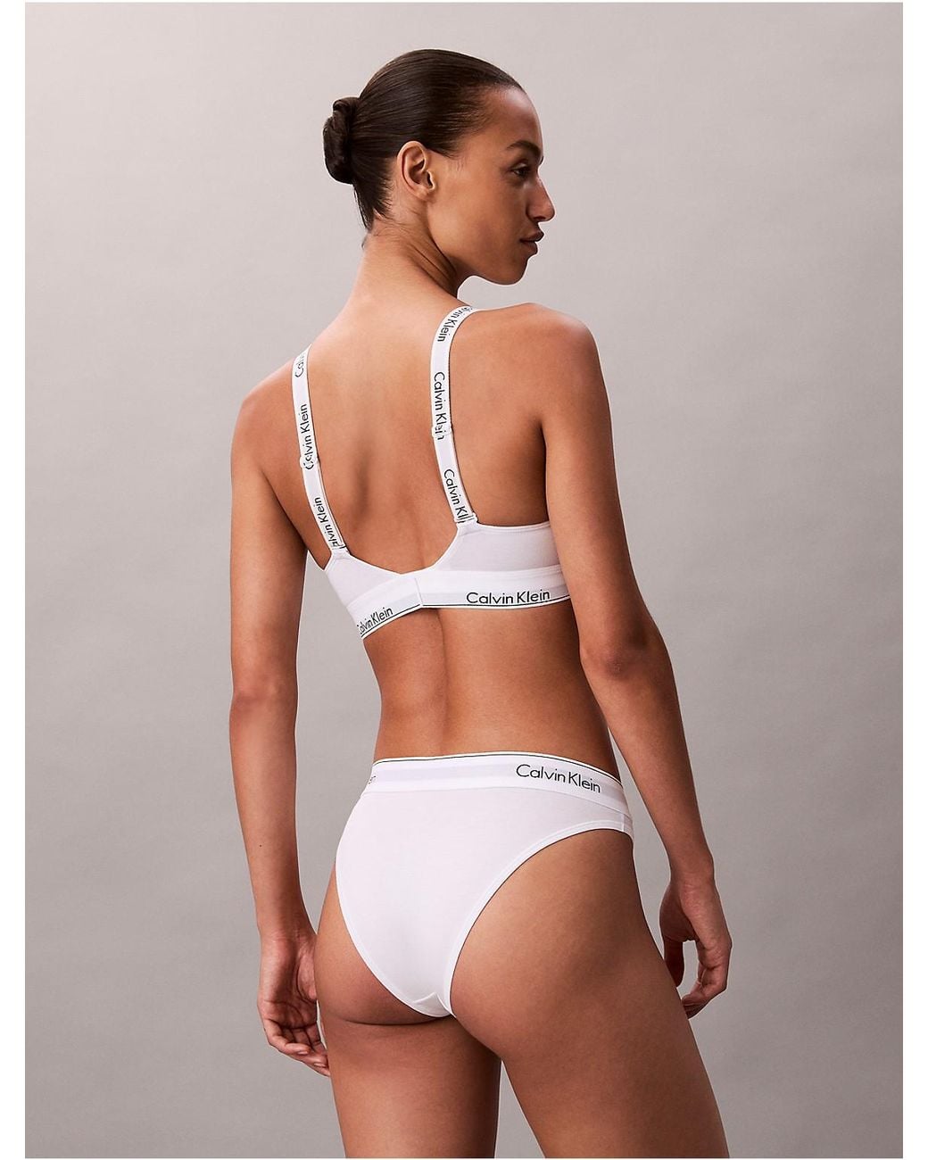 Calvin Klein White Lightly Lined Bralette Icon Cotton Modal