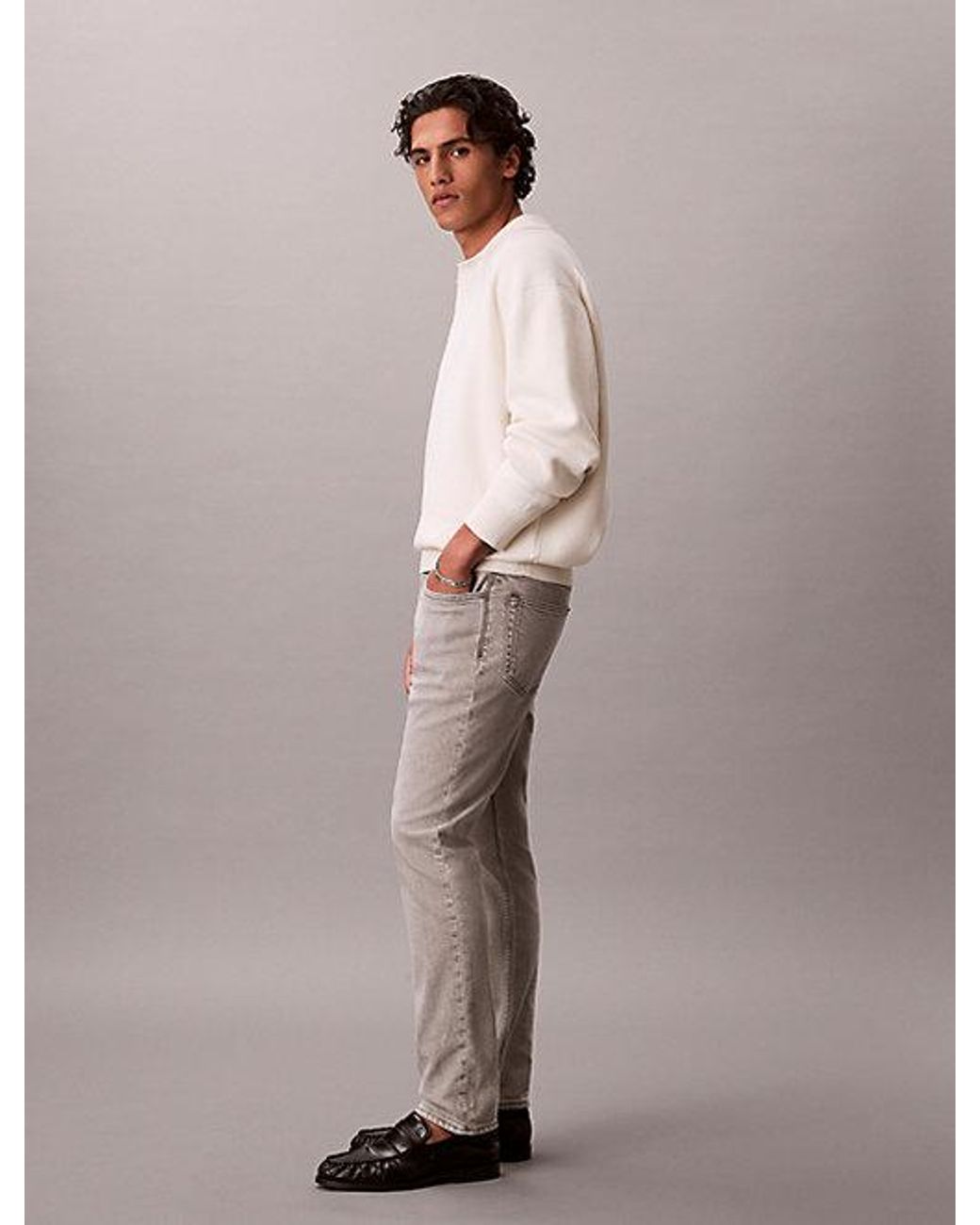Calvin Klein Gray Jeans Slim Fit Jeans for men