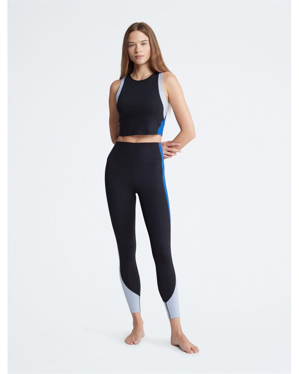 Calvin Klein Metallic-Print High-Waist 7/8 Length Leggings - Macy's
