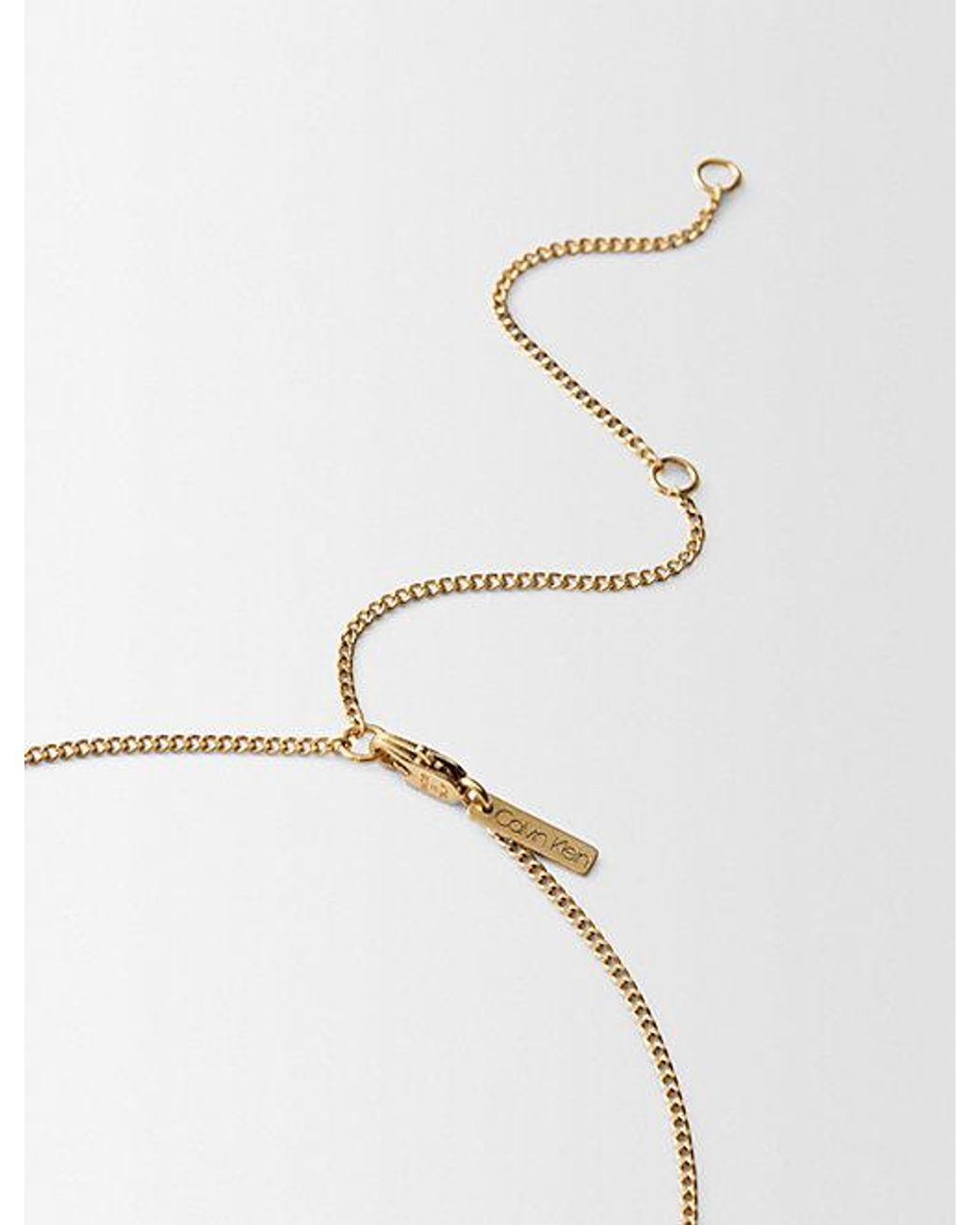 Calvin Klein White Short Ck One Charm Necklace