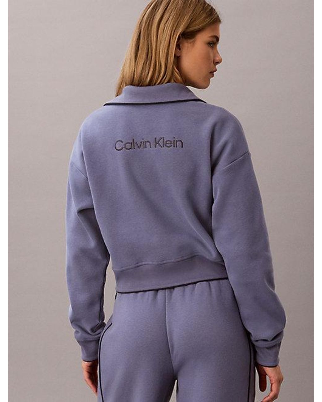 Calvin Klein Purple Sport French Terry 1 4 Zip Sweatshirt