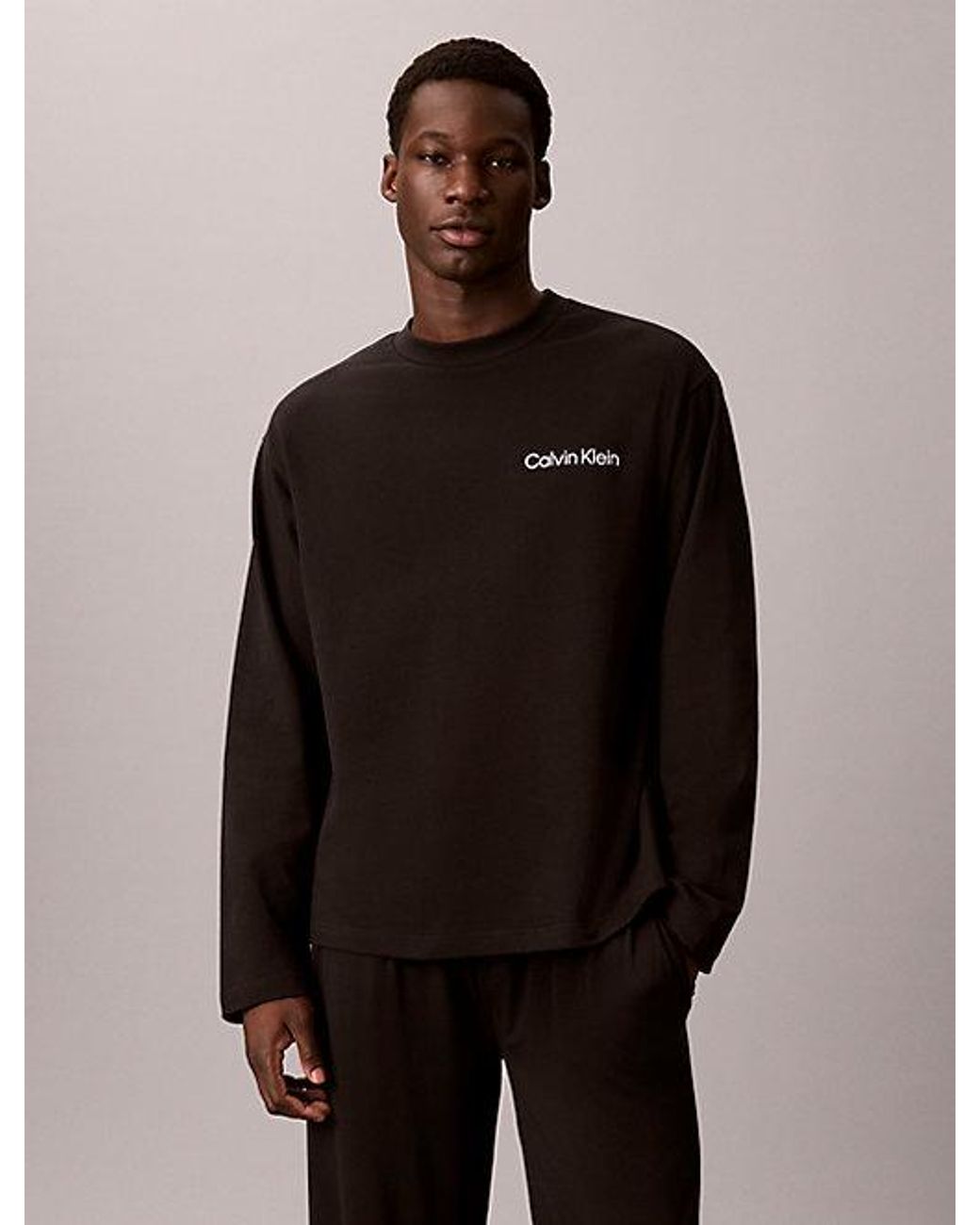 Calvin Klein Black Pyjama Top Heritage Cotton for men