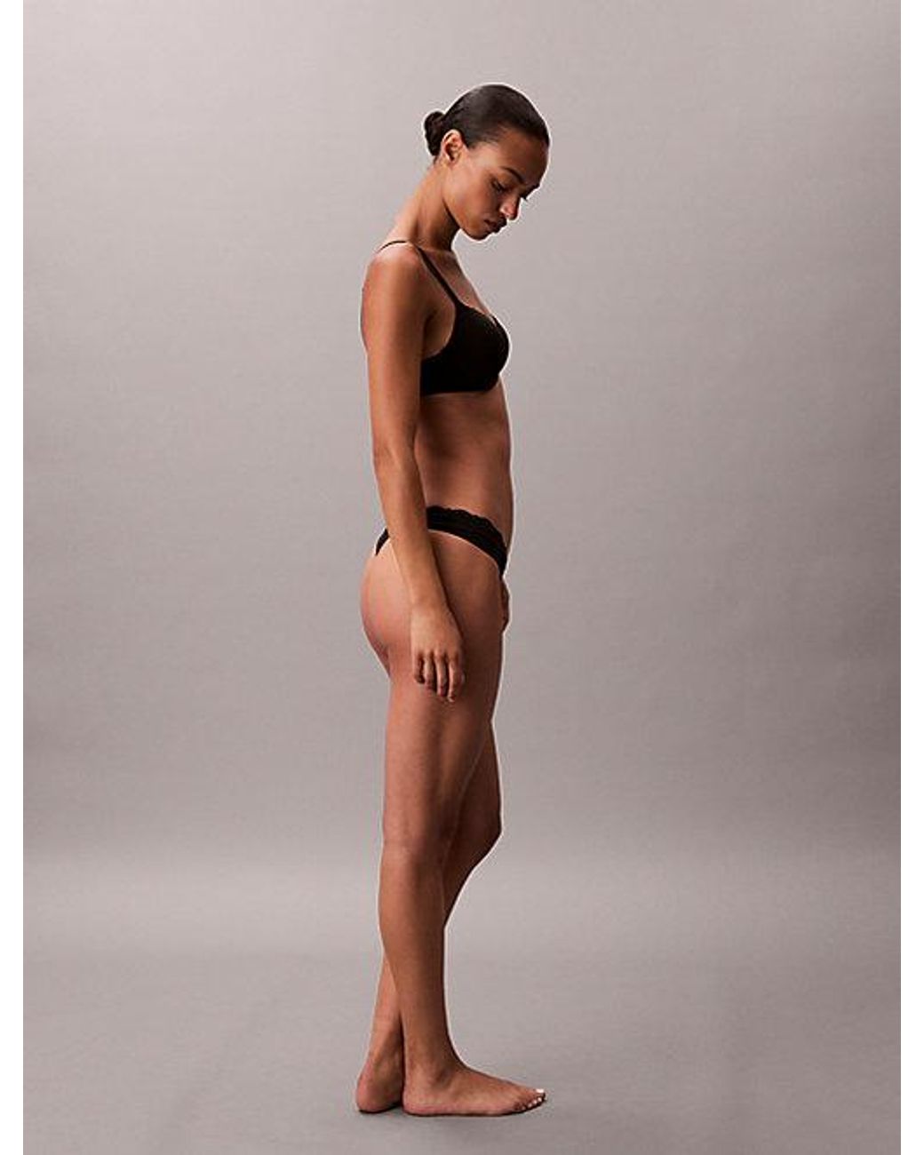 Calvin Klein String Met Lage Taille in het Black