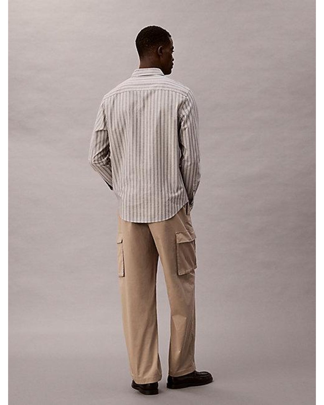 Calvin Klein Natural Jeans Straight Cotton Twill Cargo Trousers for men