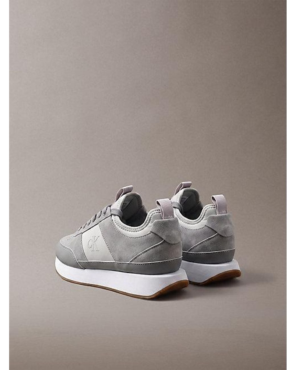Calvin Klein Metallic Suede Signature Logo Runner Trainers