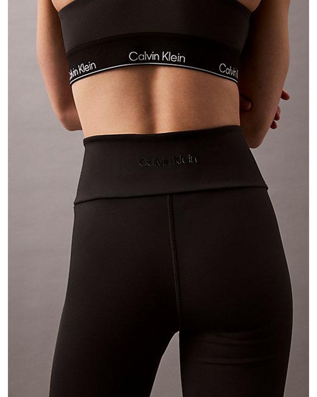 Calvin Klein Black Quick-Dry High-Rise Flared Gym Leggings